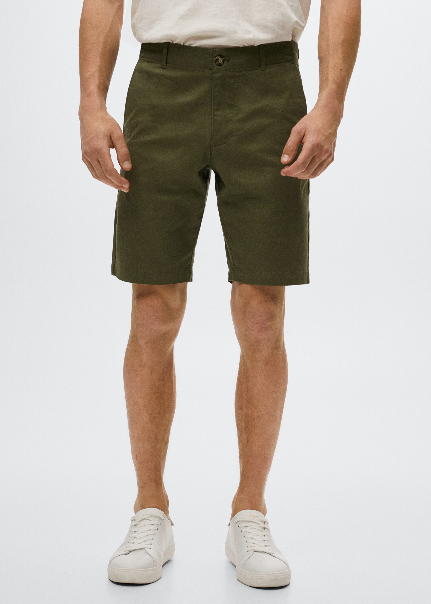Slim-fit chino cotton bermuda shorts - Medium plane