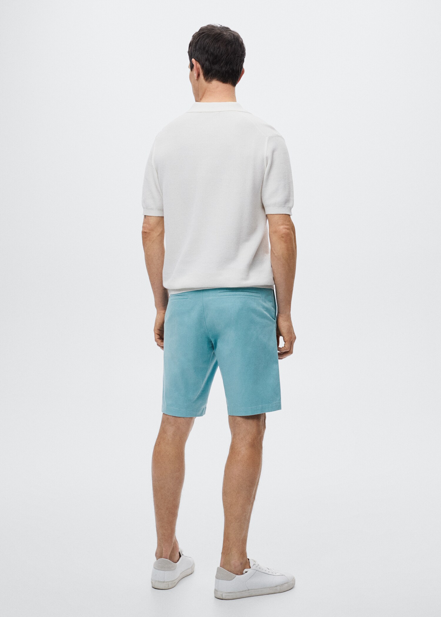 Slim-fit chino cotton bermuda shorts - Reverse of the article