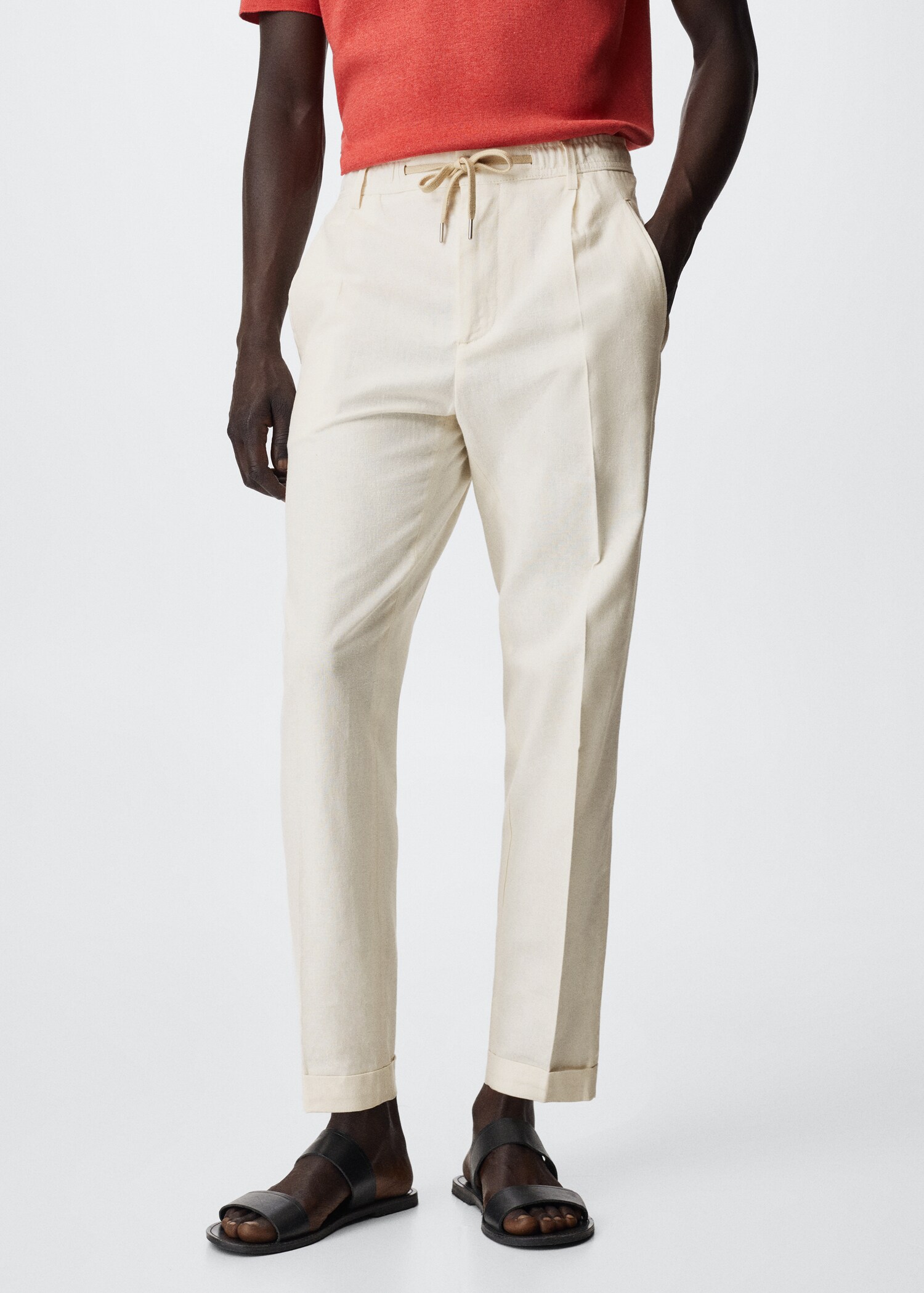 Relaxed linen trousers - Medium plane