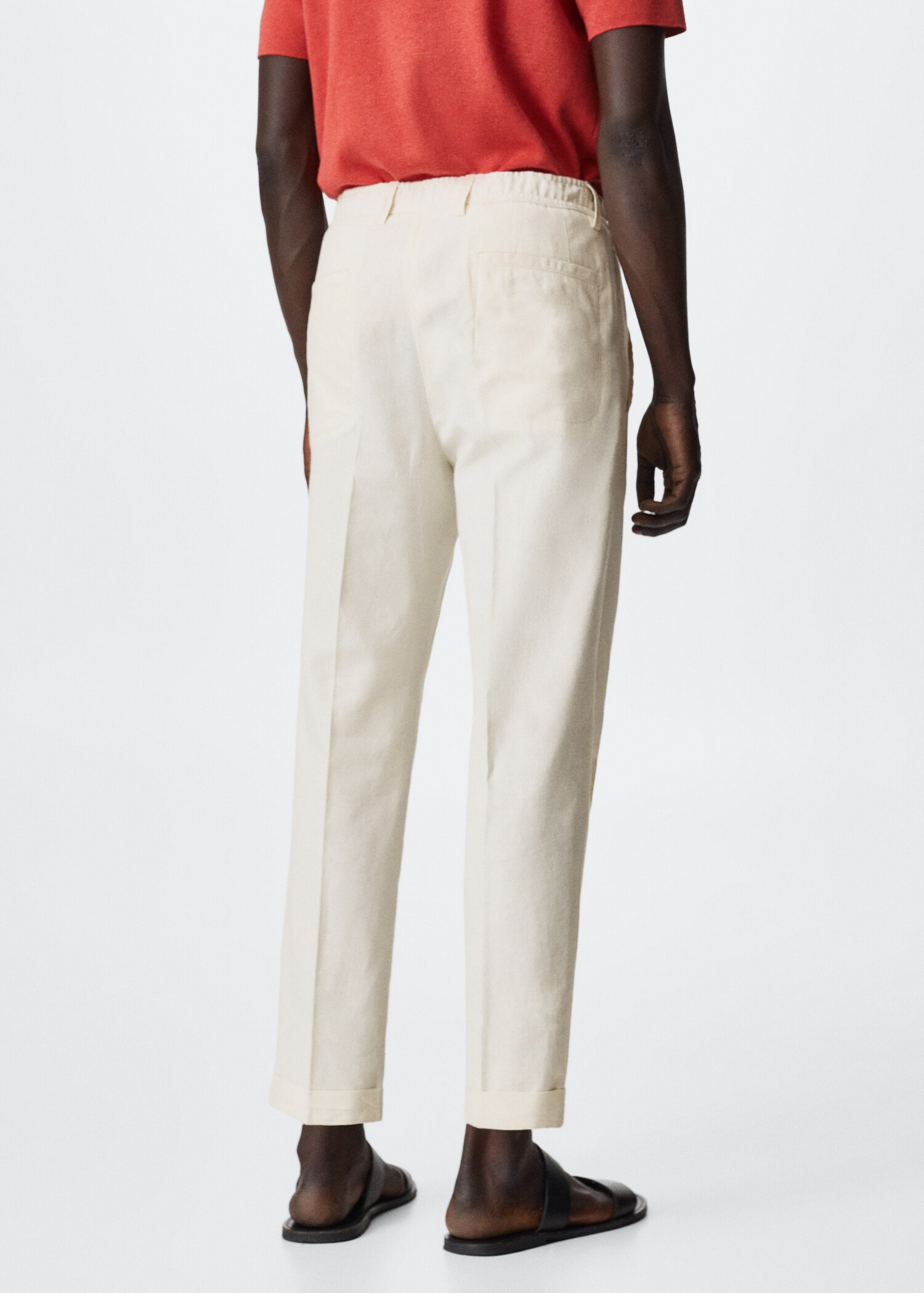Relaxed linen trousers - Reverse of the article