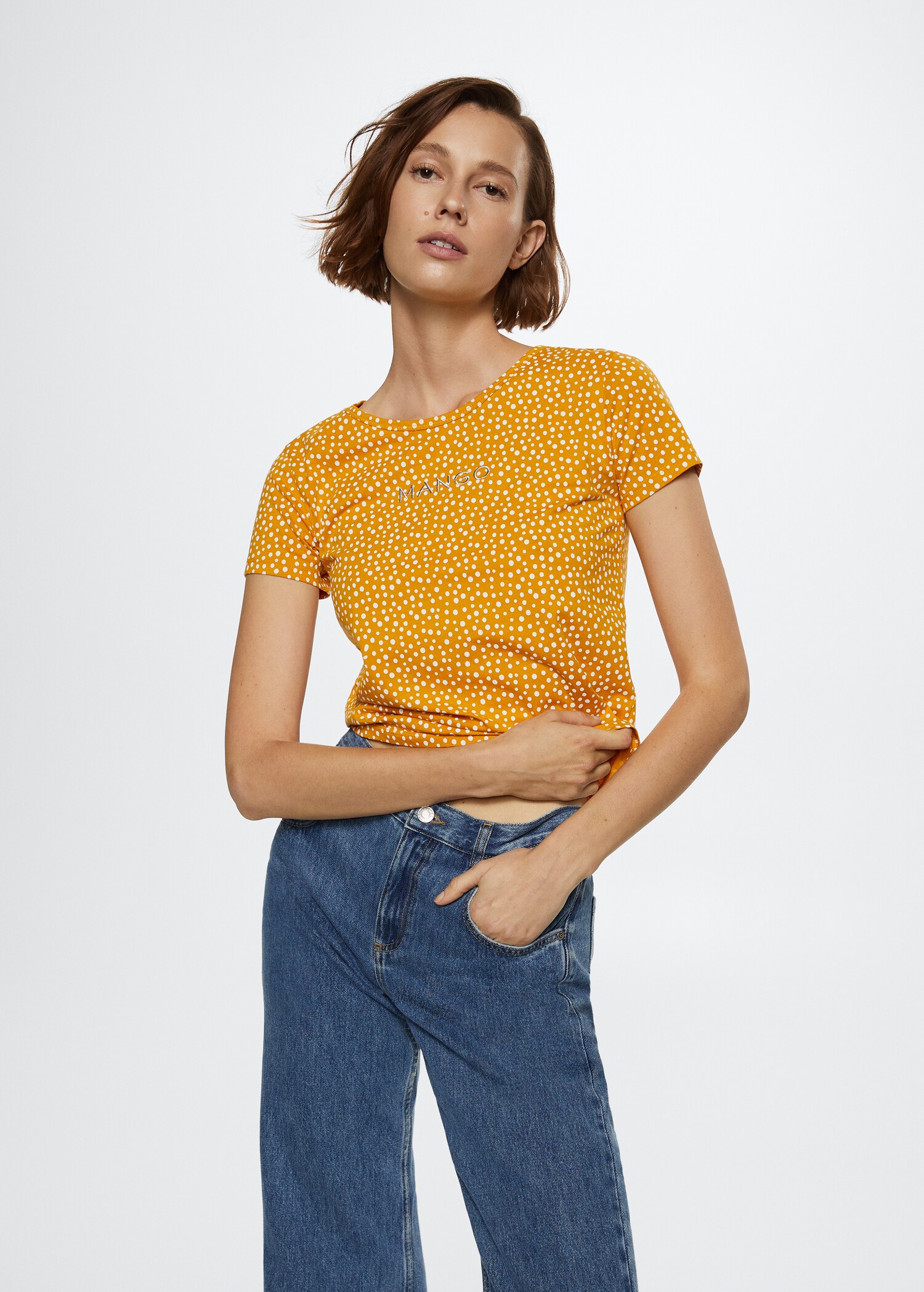 Embroidered logo print t-shirt - Medium plane