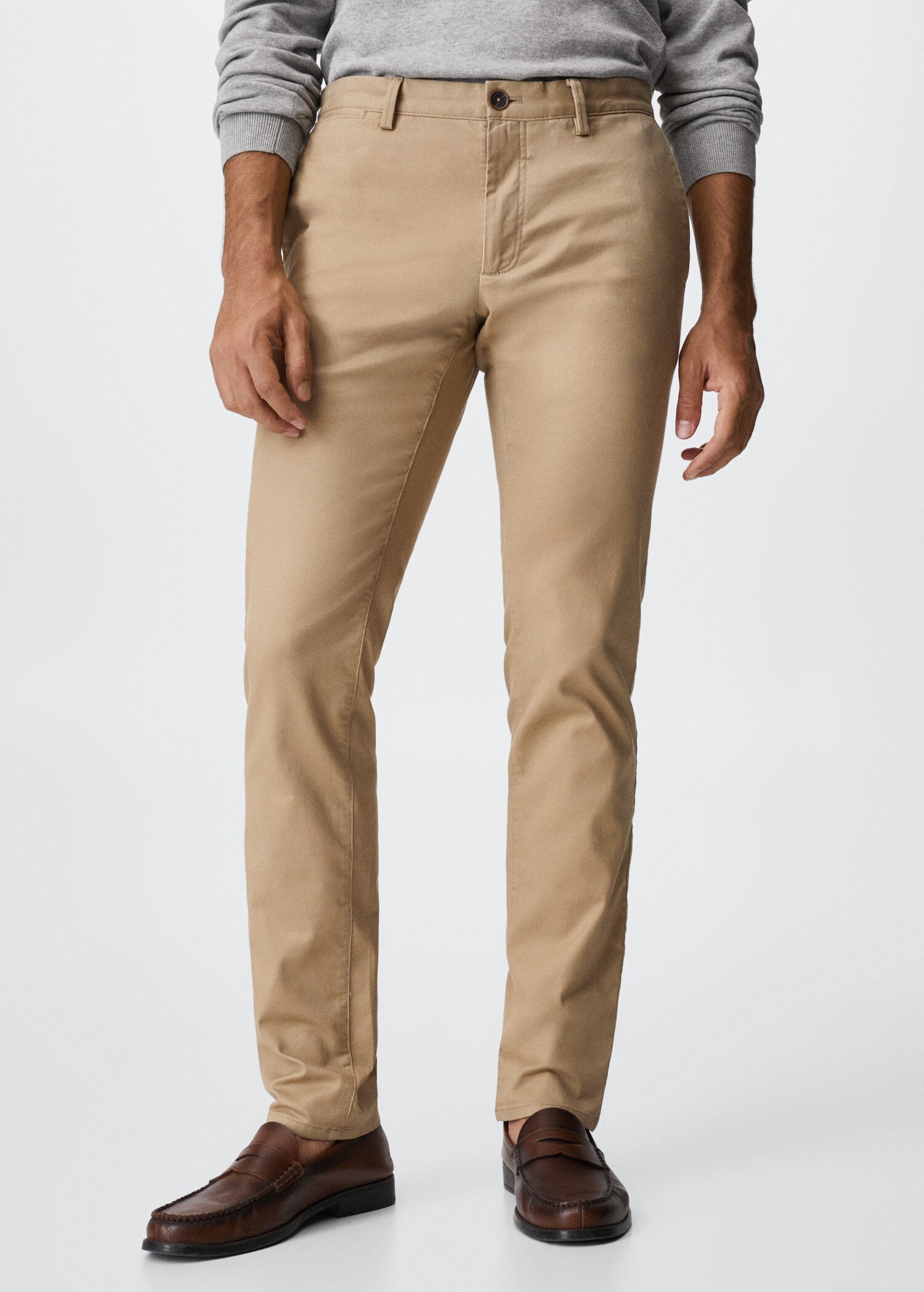 Pantalon chino slim fit serge - Plan moyen