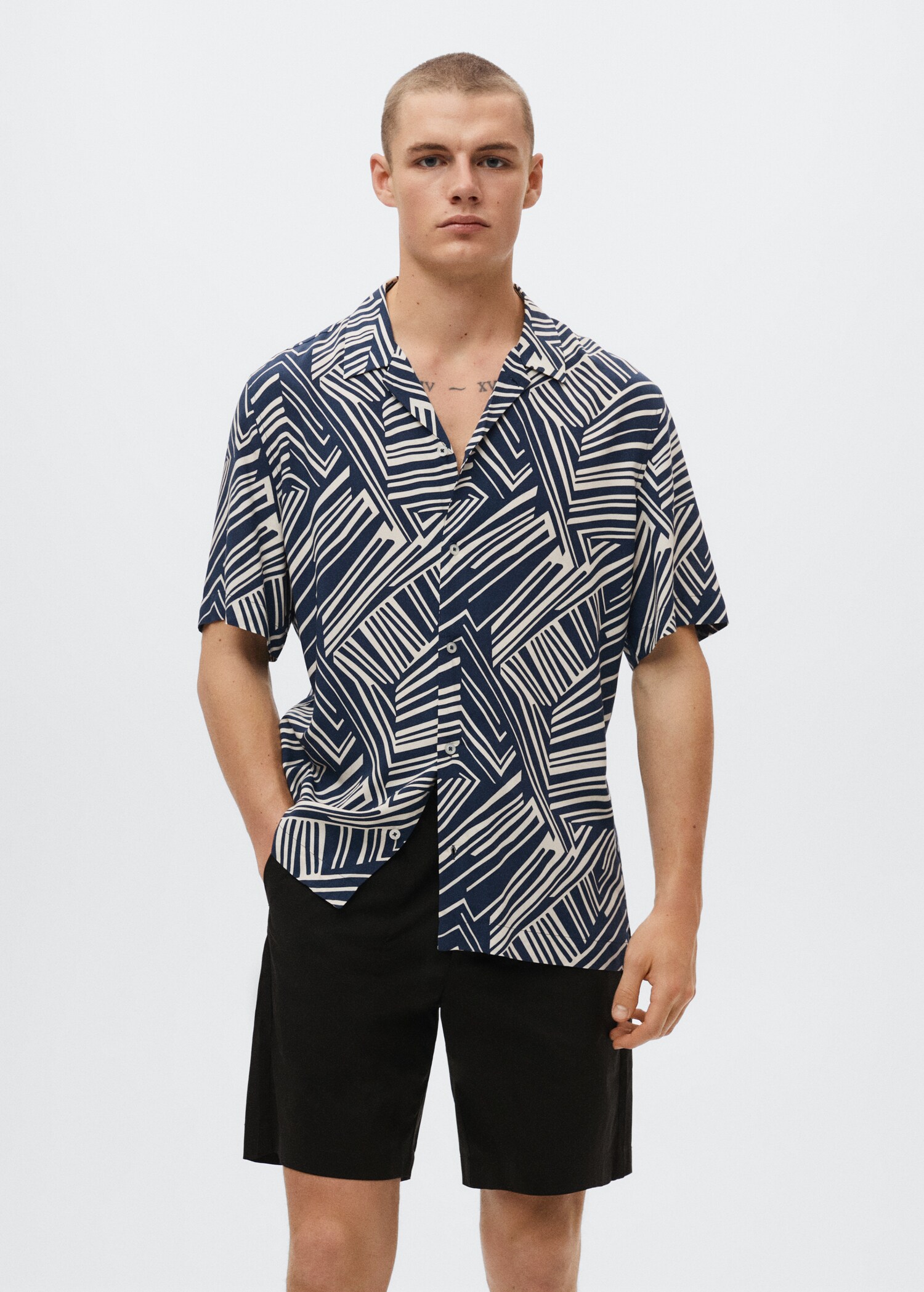 Camisa fluida estampada - Plano medio