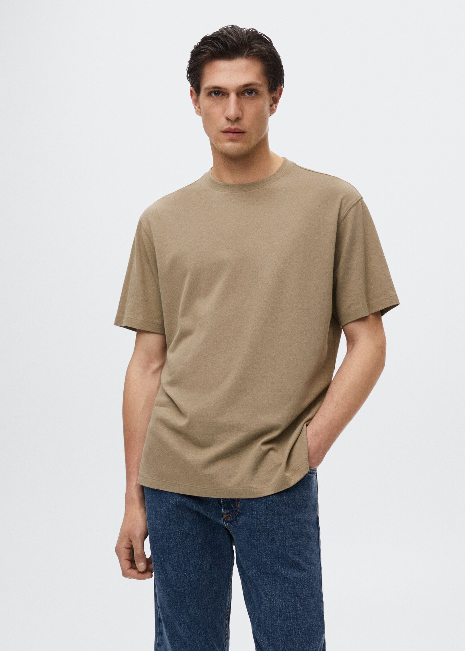 T-Shirt aus Leinen-Baumwoll-Mix - Mittlere Ansicht