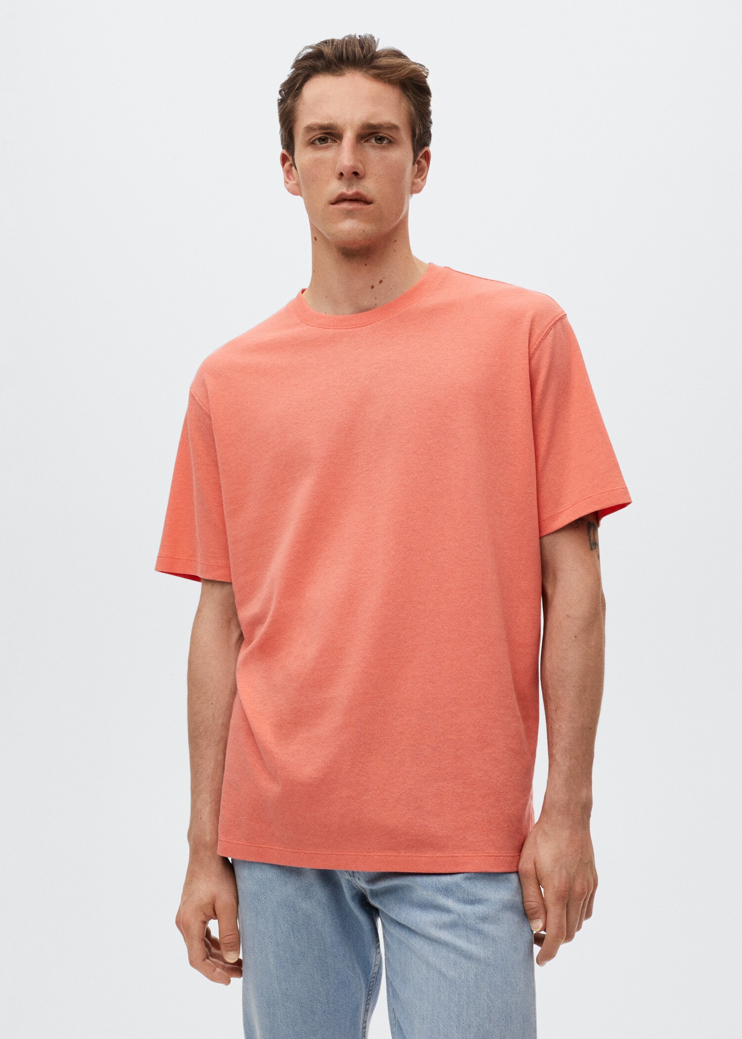 T-Shirt aus Leinen-Baumwoll-Mix - Mittlere Ansicht