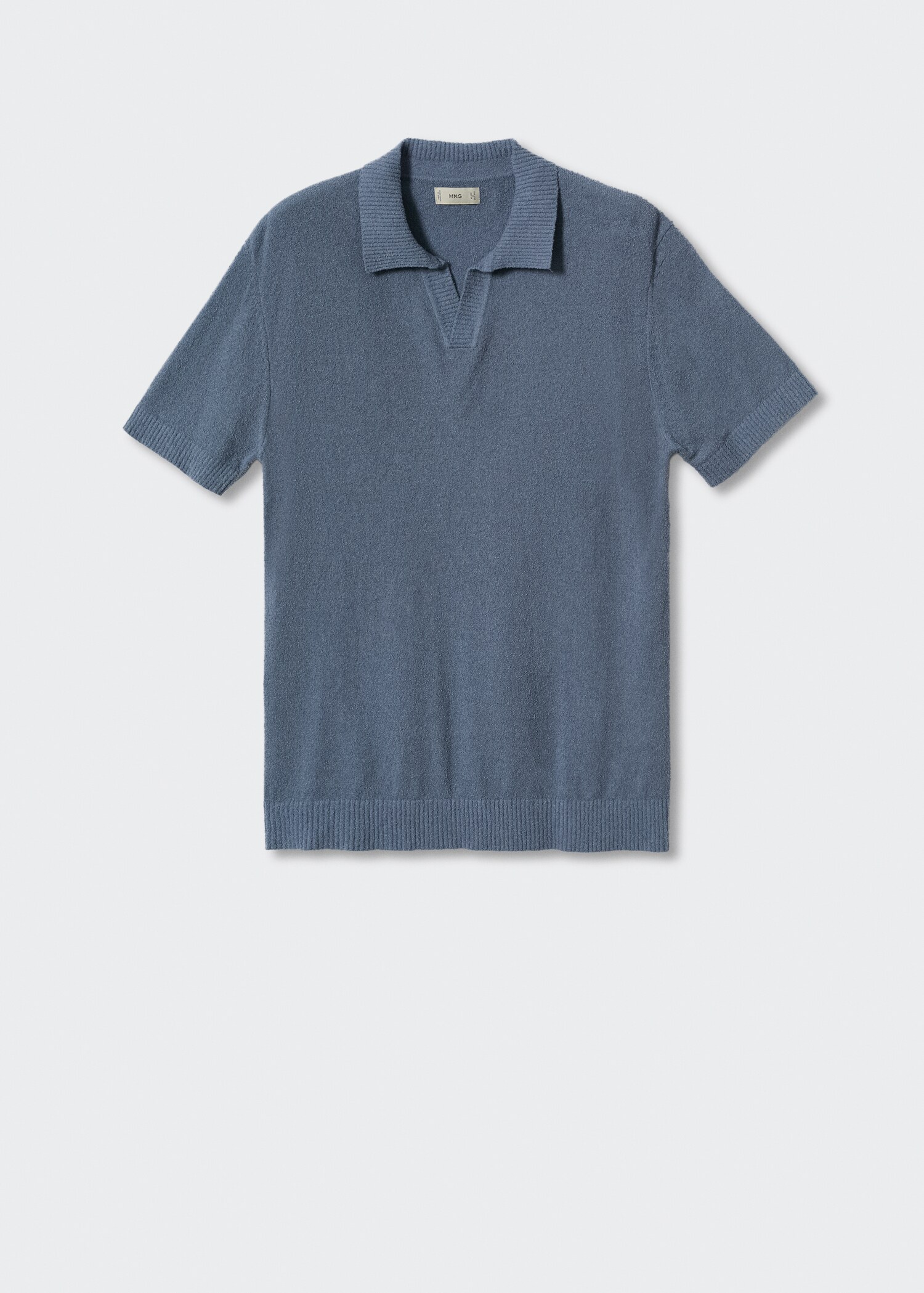 Textured knitted cotton polo shirt - Article without model