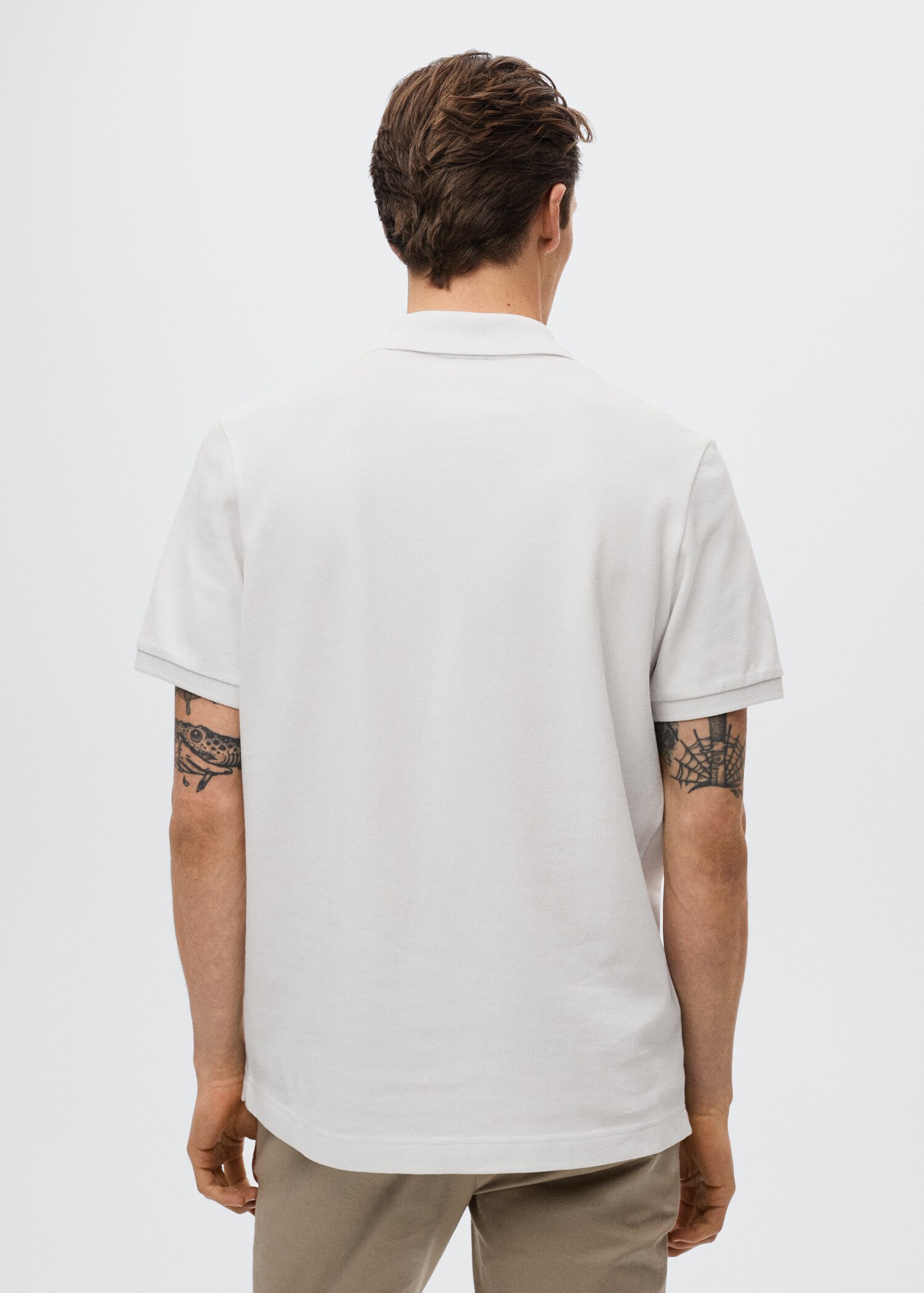 Cotton piqué polo shirt - Reverse of the article