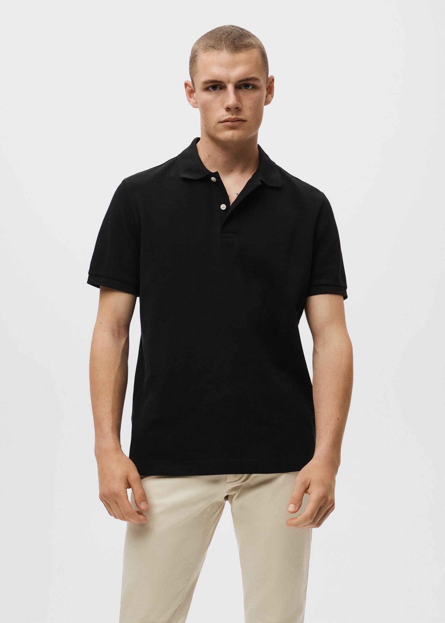 Cotton piqué polo shirt - Medium plane