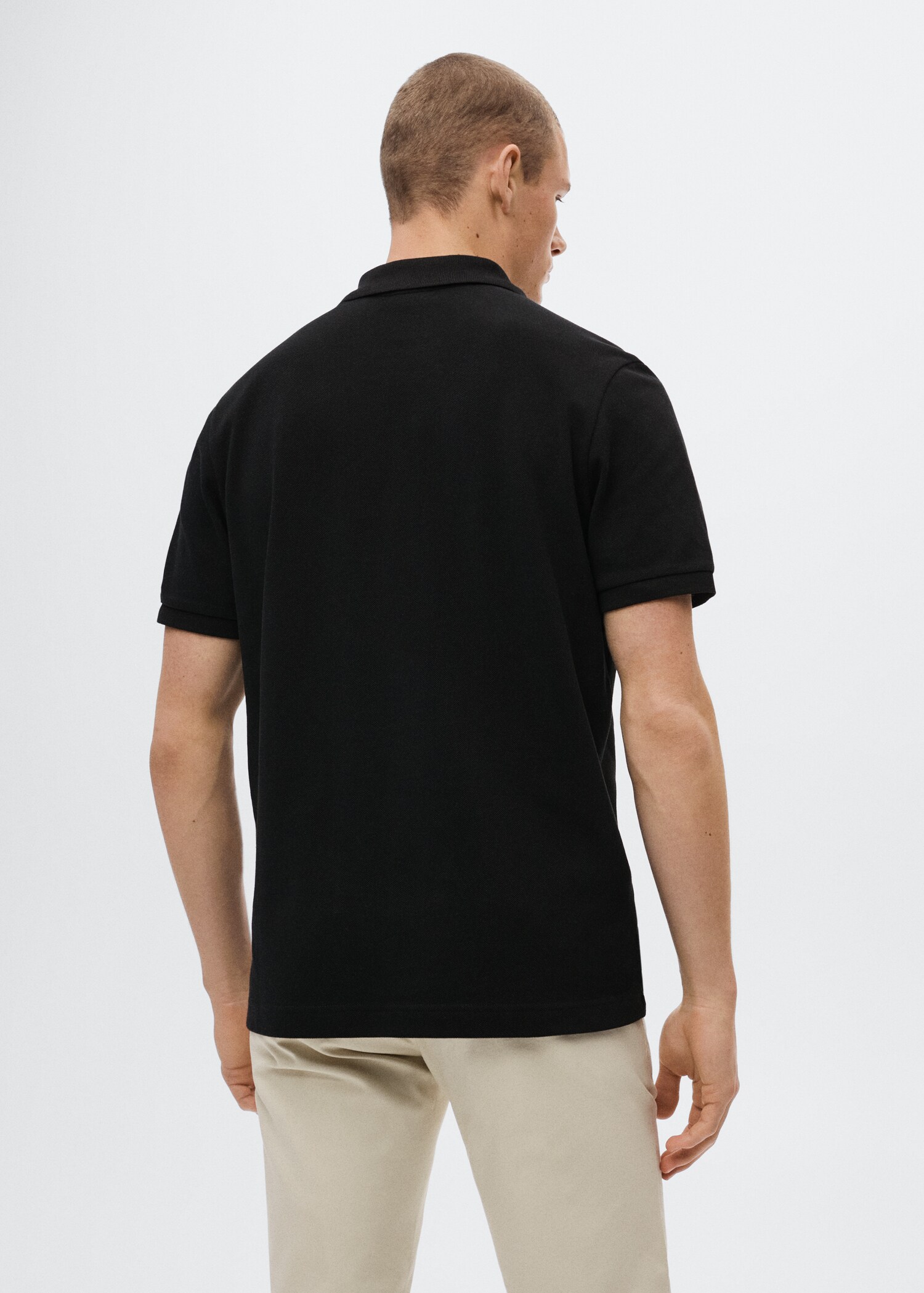 Cotton piqué polo shirt - Reverse of the article