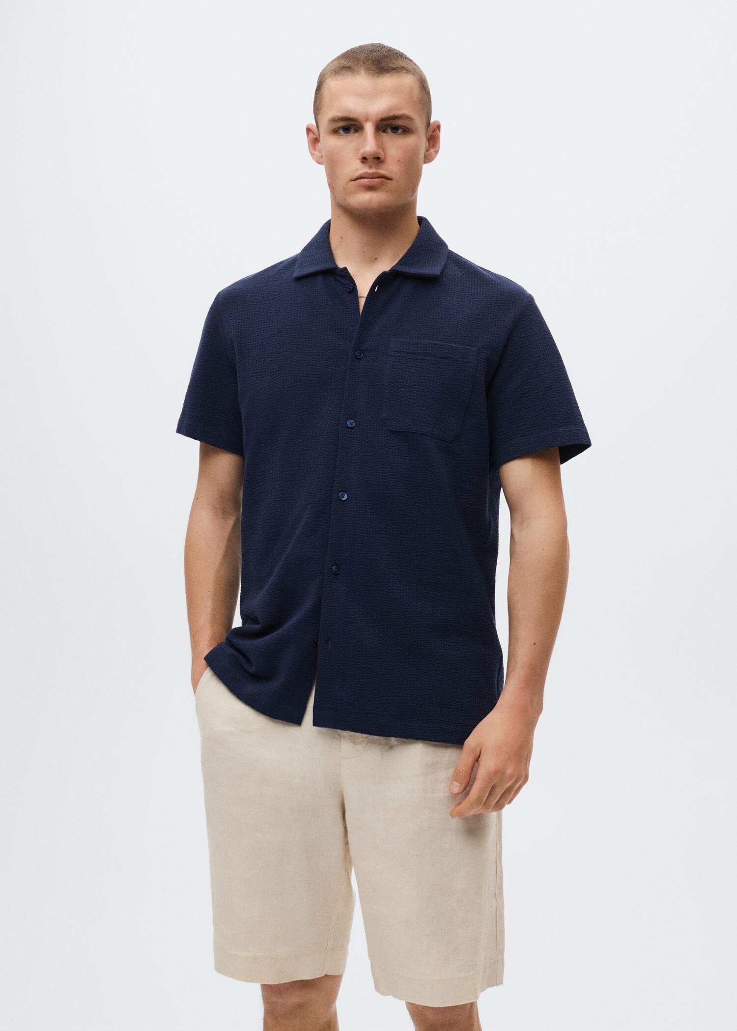 Cotton seersucker shirt - Medium plane