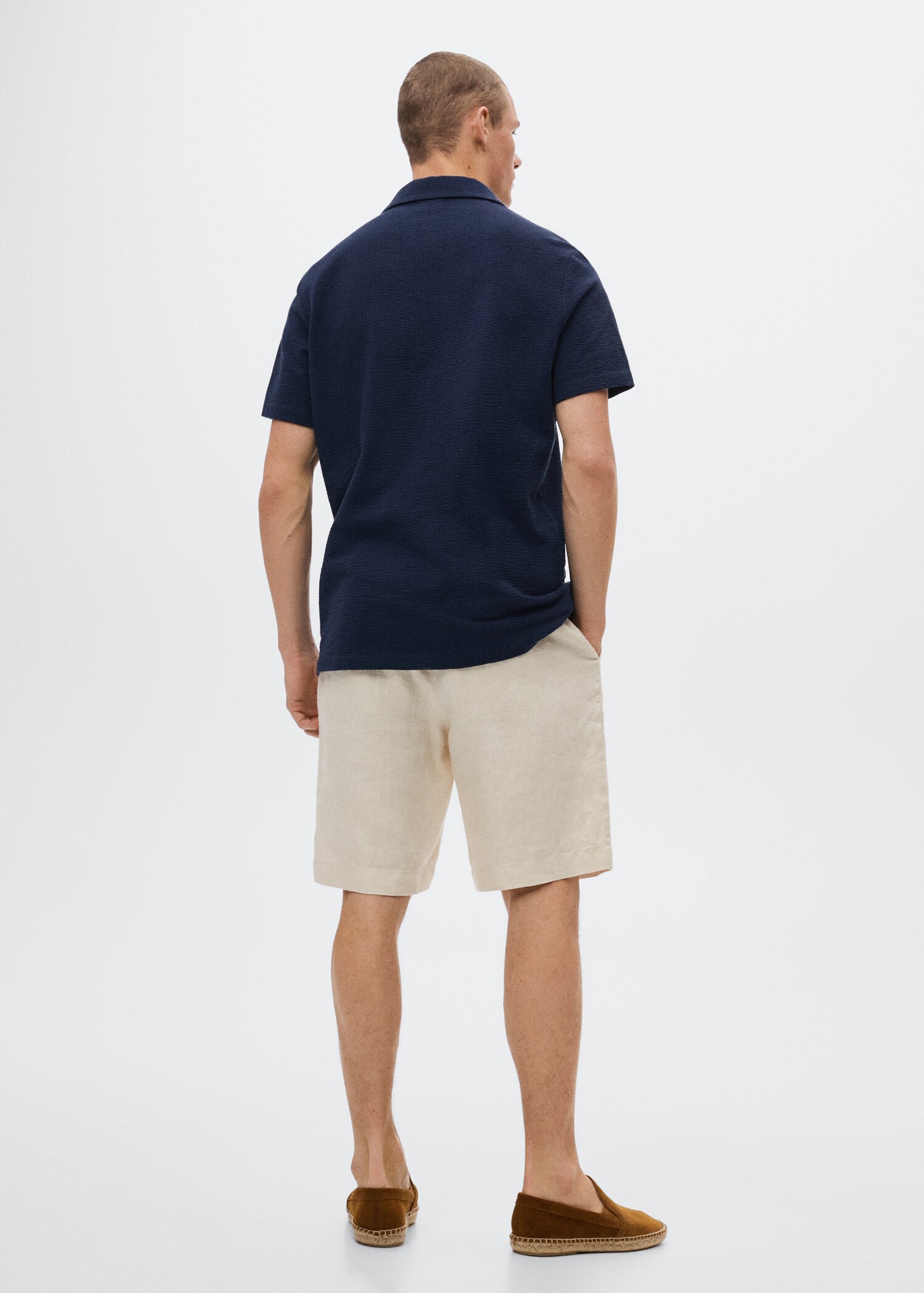 Cotton seersucker shirt - Reverse of the article