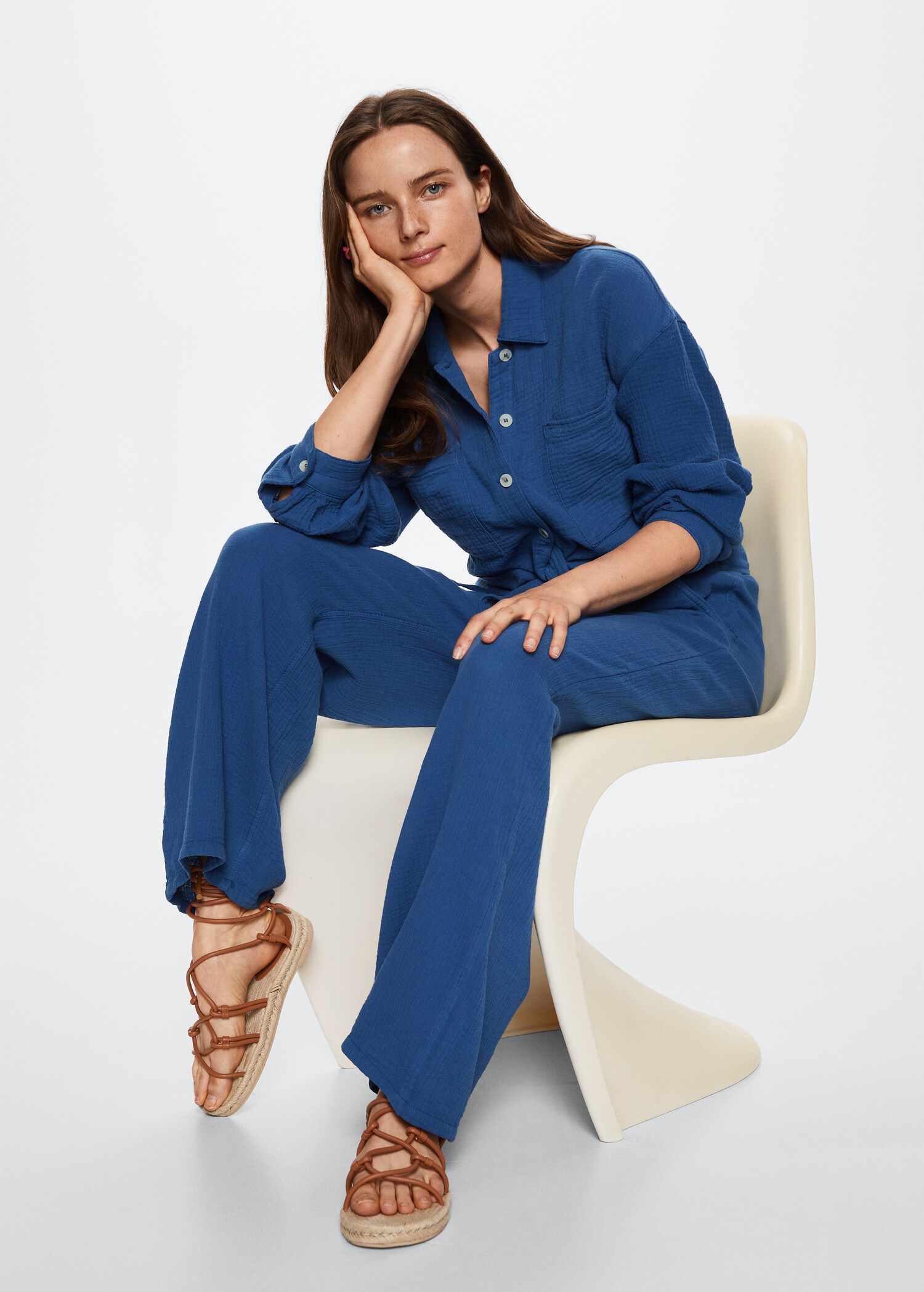 Pantalon coton tissu plissé - Détail de l'article 2