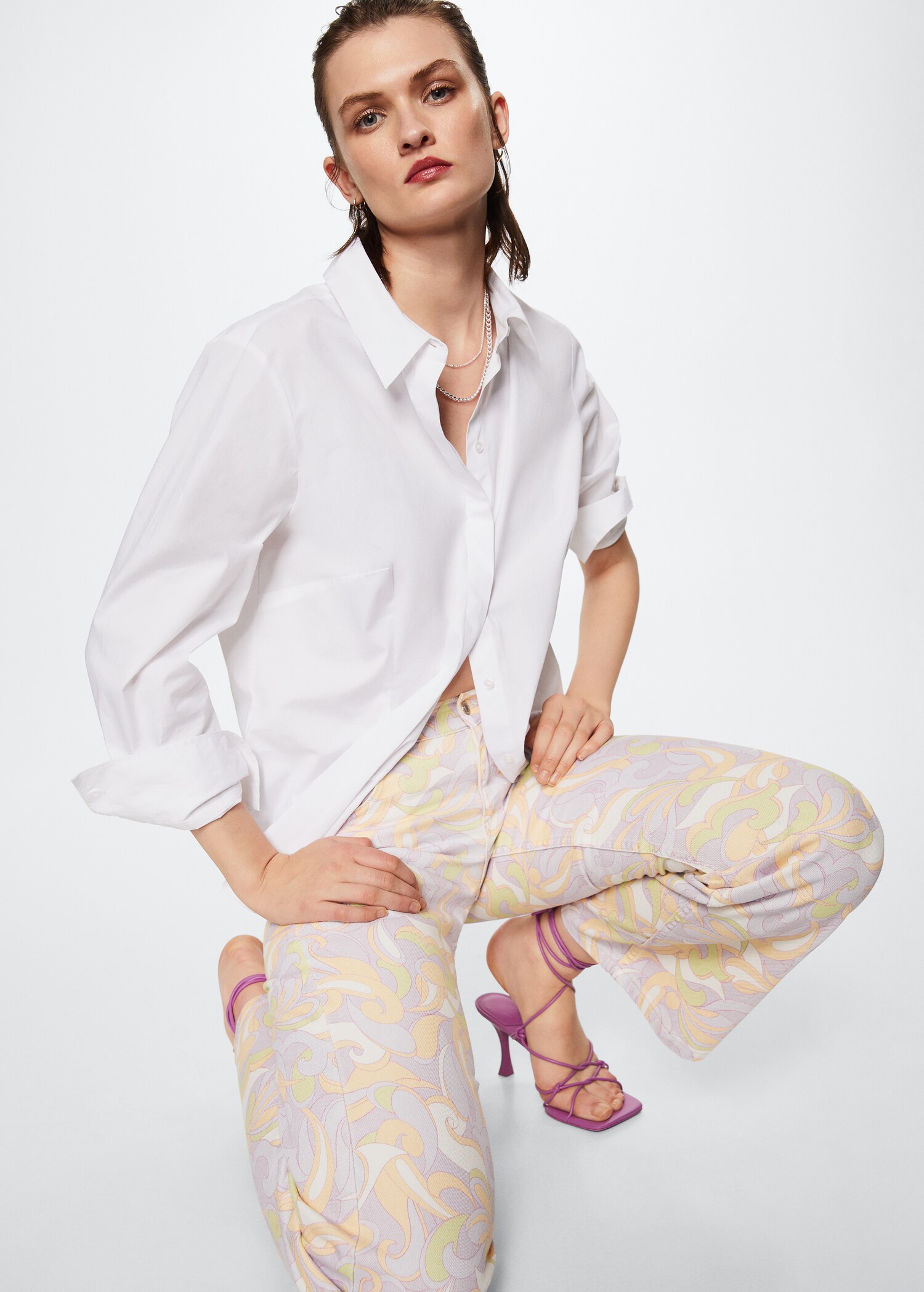 Printed wideleg jeans - Details of the article 2