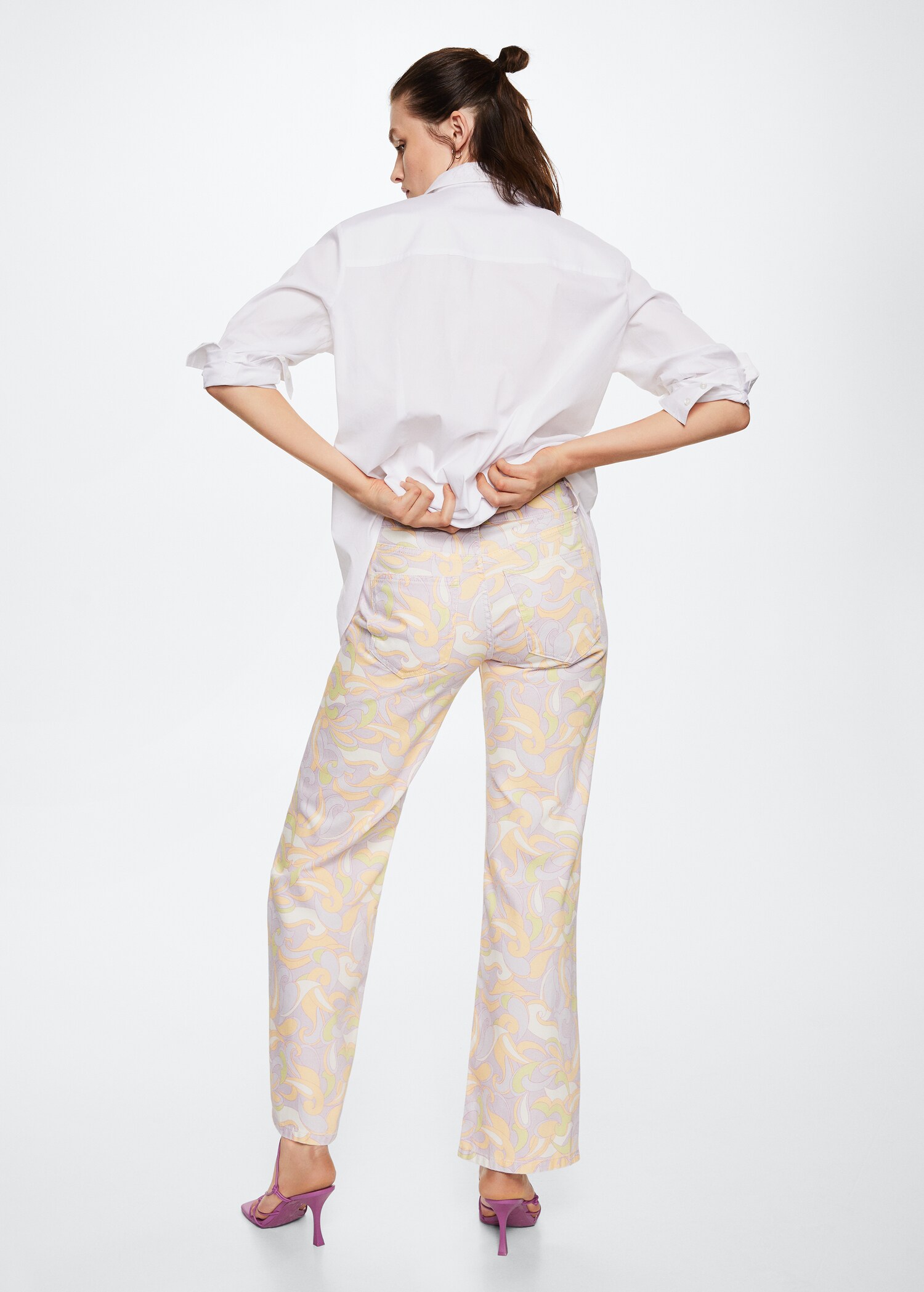 Printed wideleg jeans - Reverse of the article