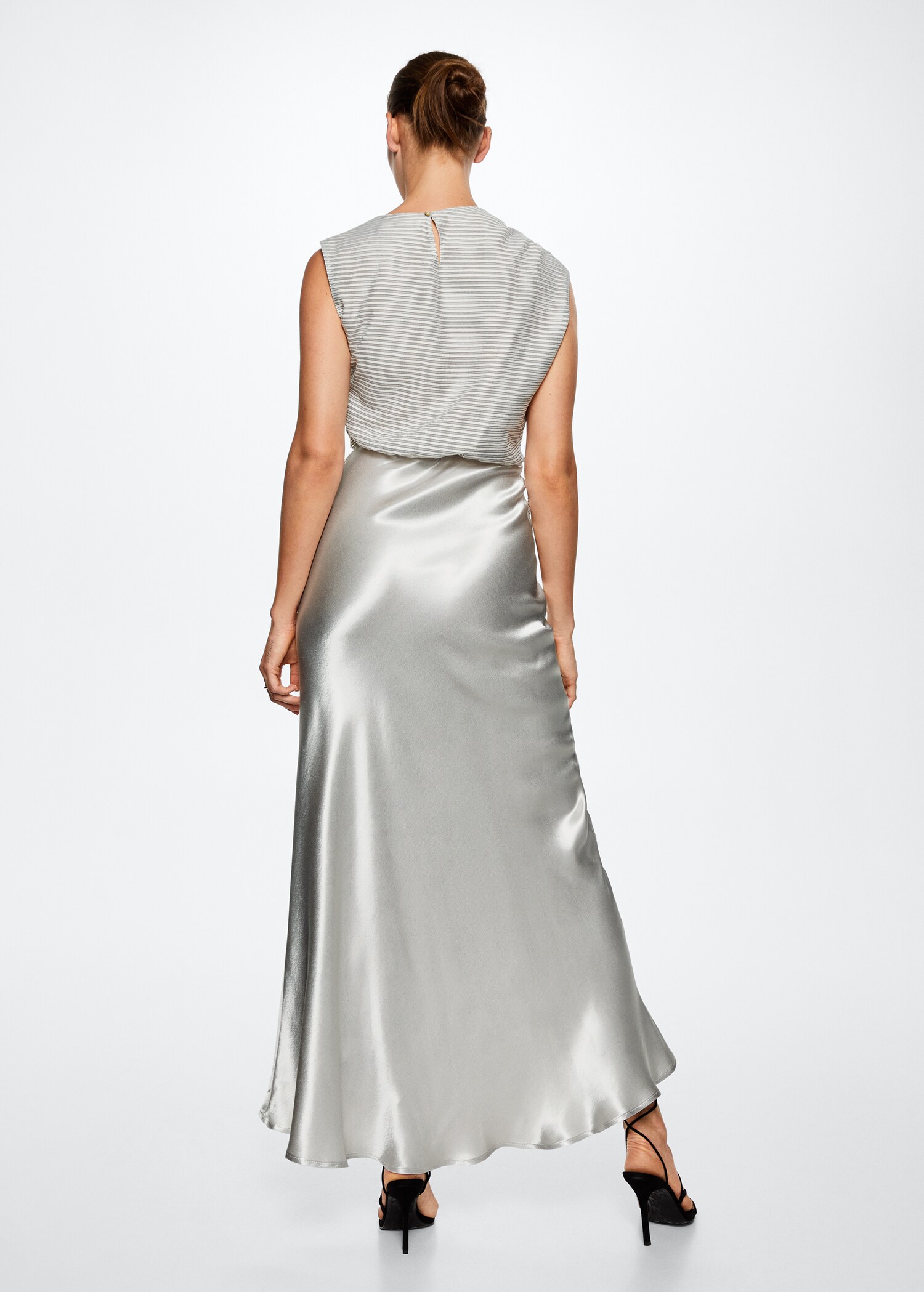 Vestido rayas satinado - Reverso del artículo
