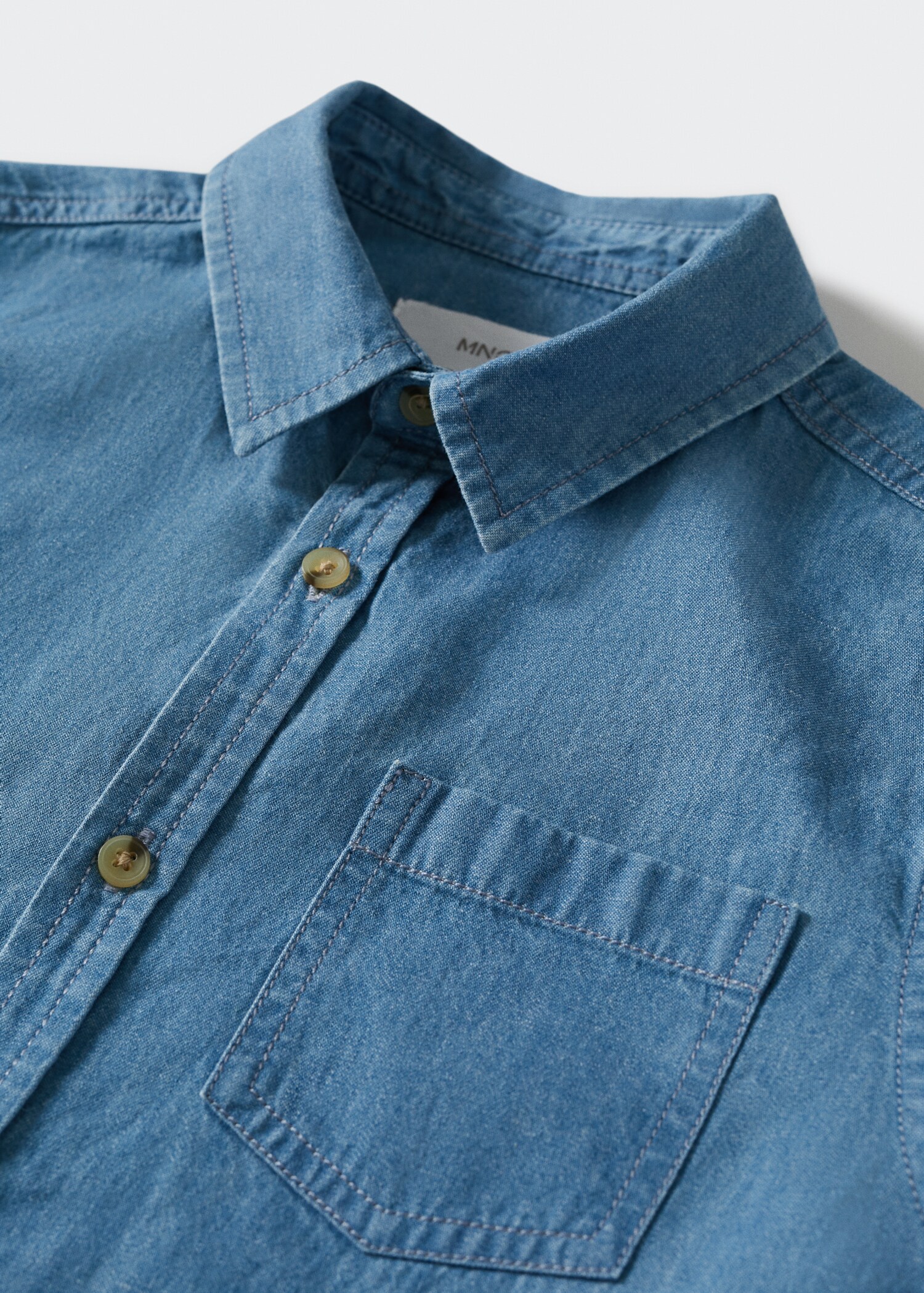 Camisa regular fit denim bolsillos - Detalle del artículo 8