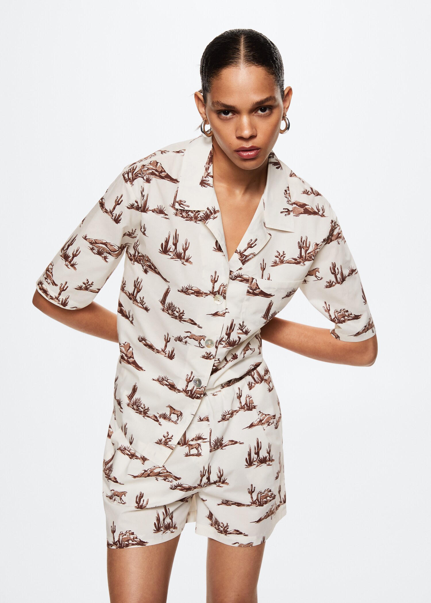 Printed cotton shirt - Medium plane