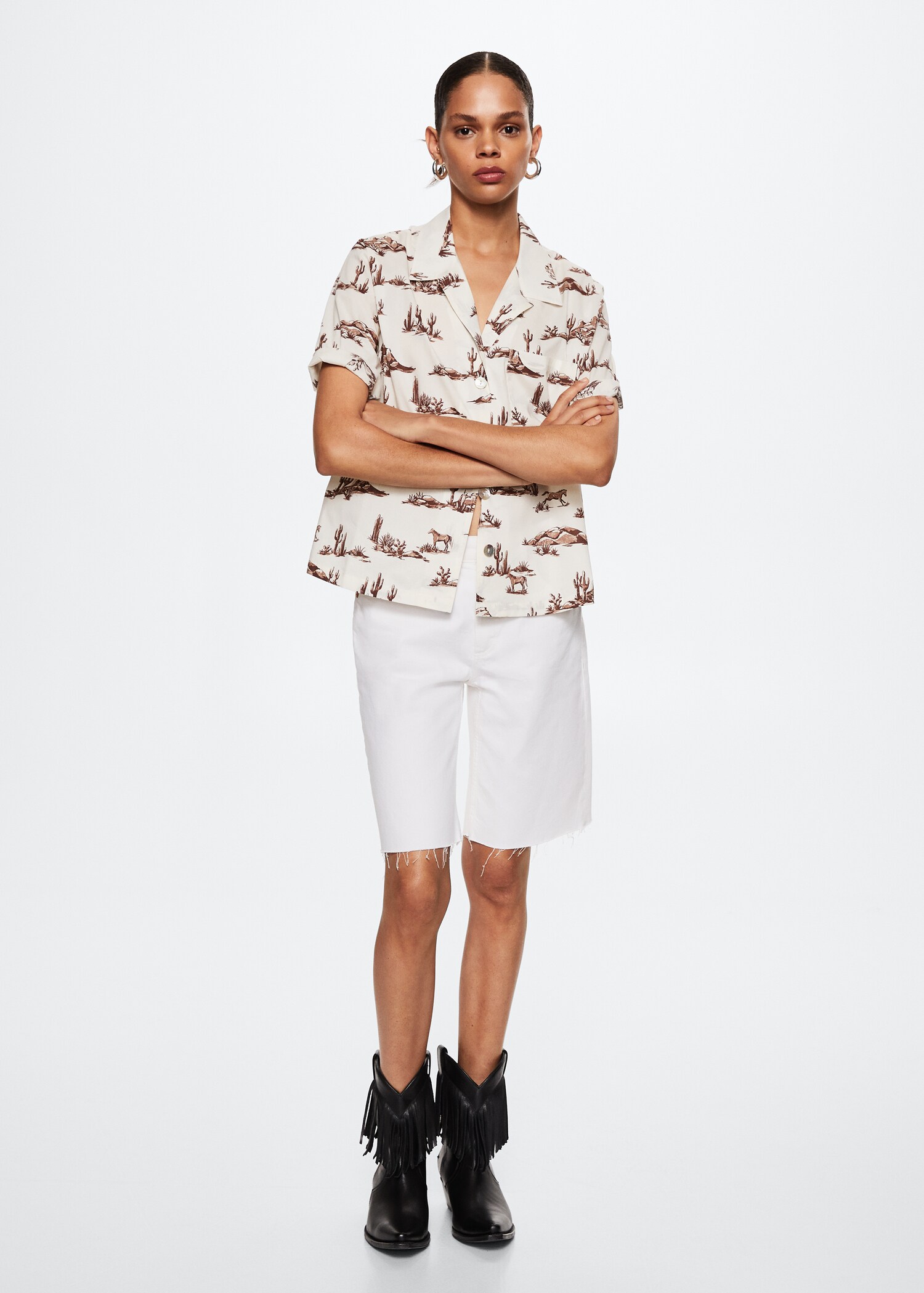 Printed cotton shirt - Details of the article 2
