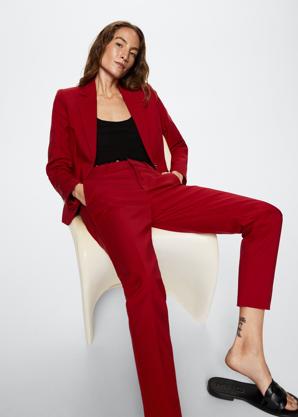 Pantalon cigarette femme mango sale