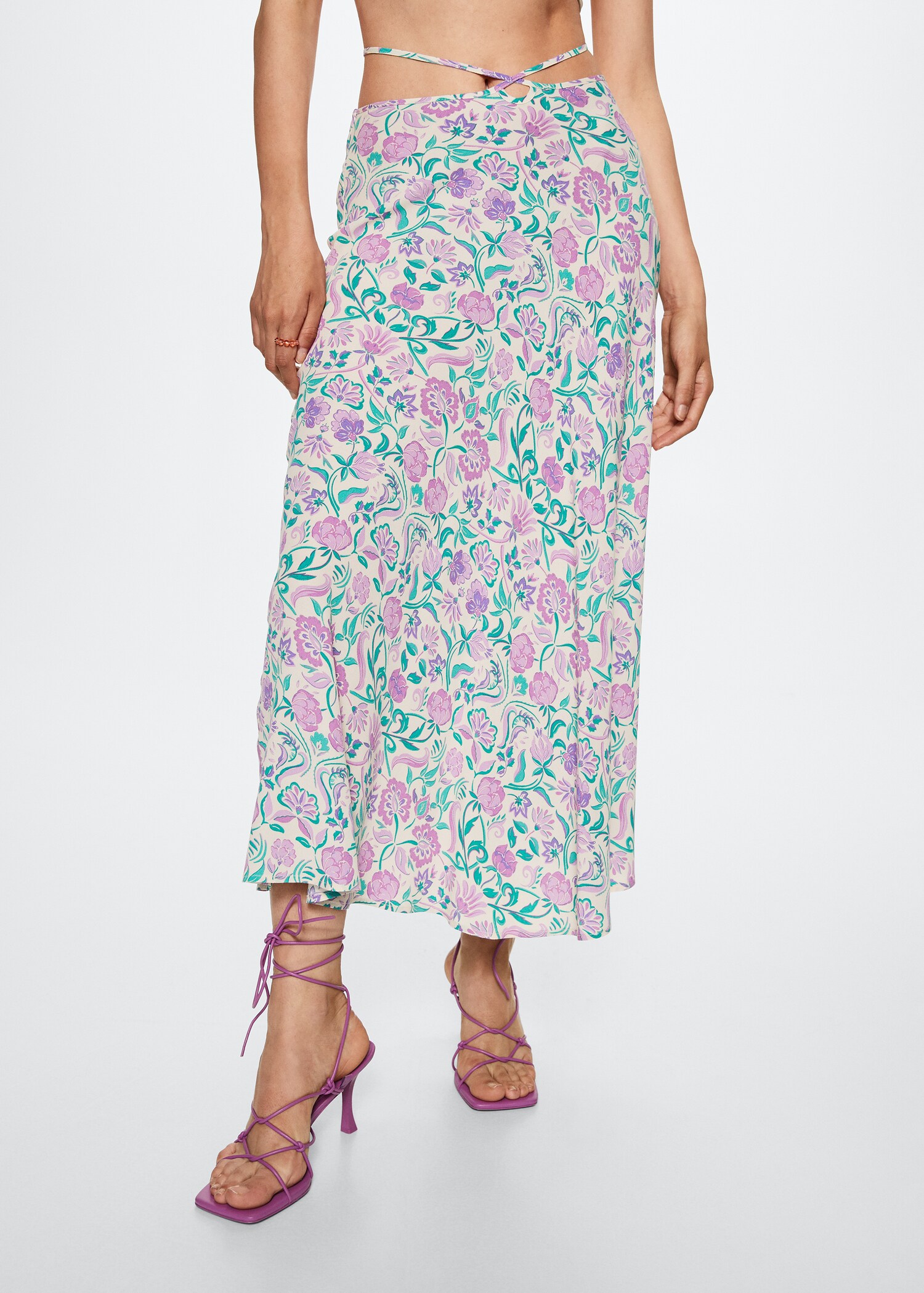 Falda fluida estampada - Plano medio