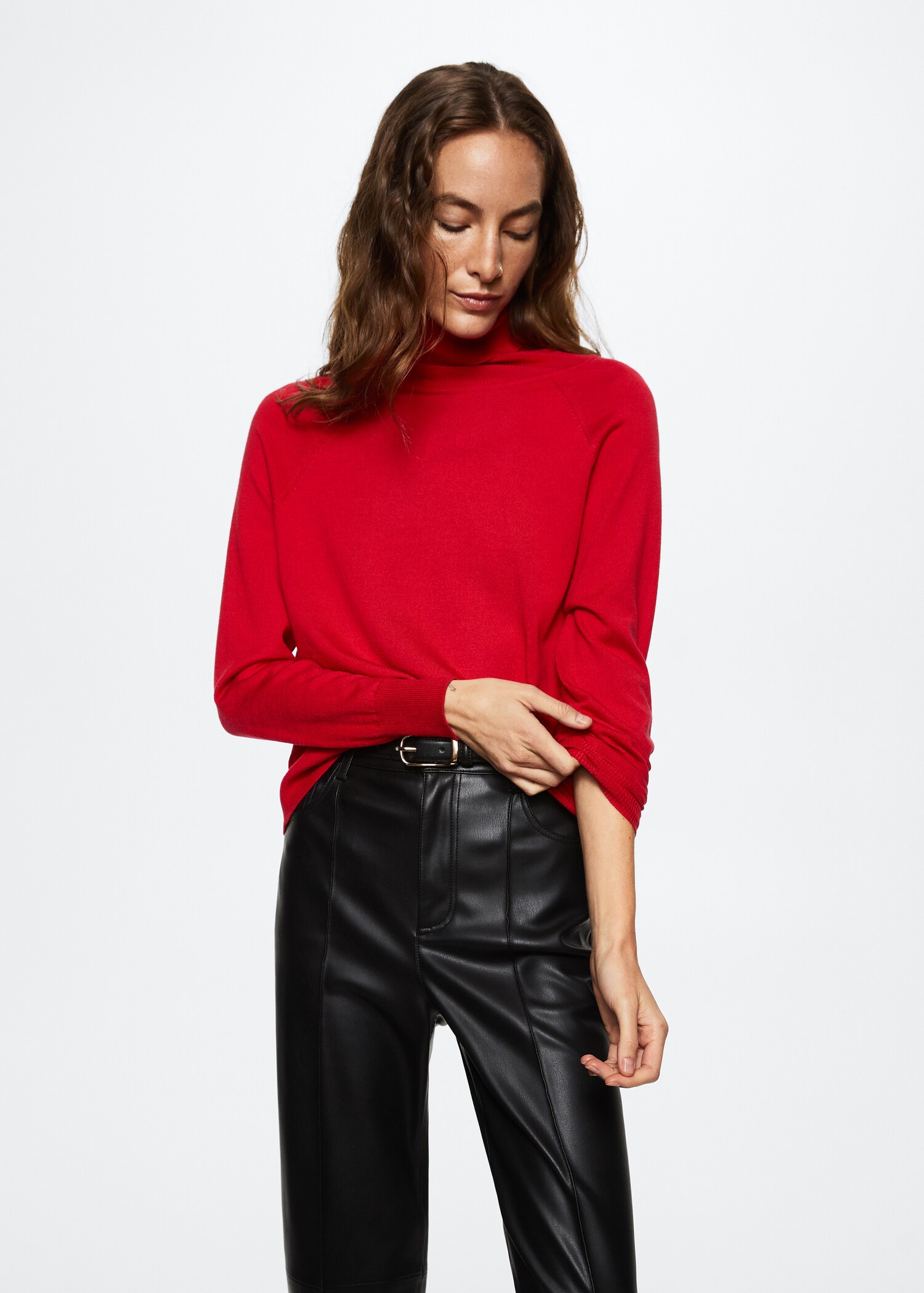 Pull-over maille col roulé - Plan moyen