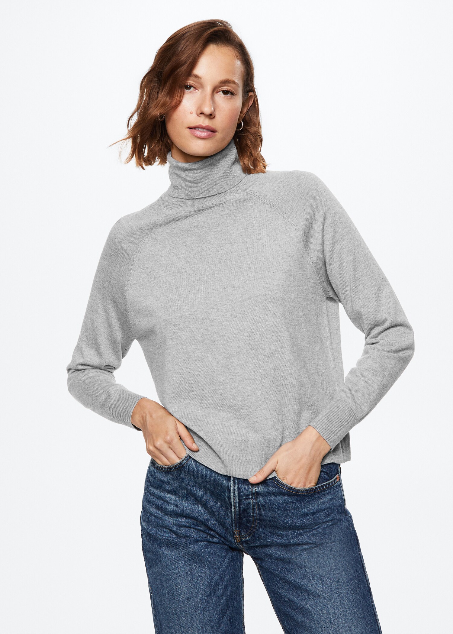 Pull-over maille col roulé - Plan moyen