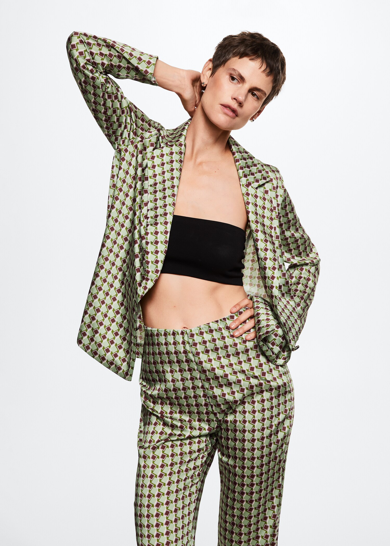 Satin printed trousers - Details of the article 2