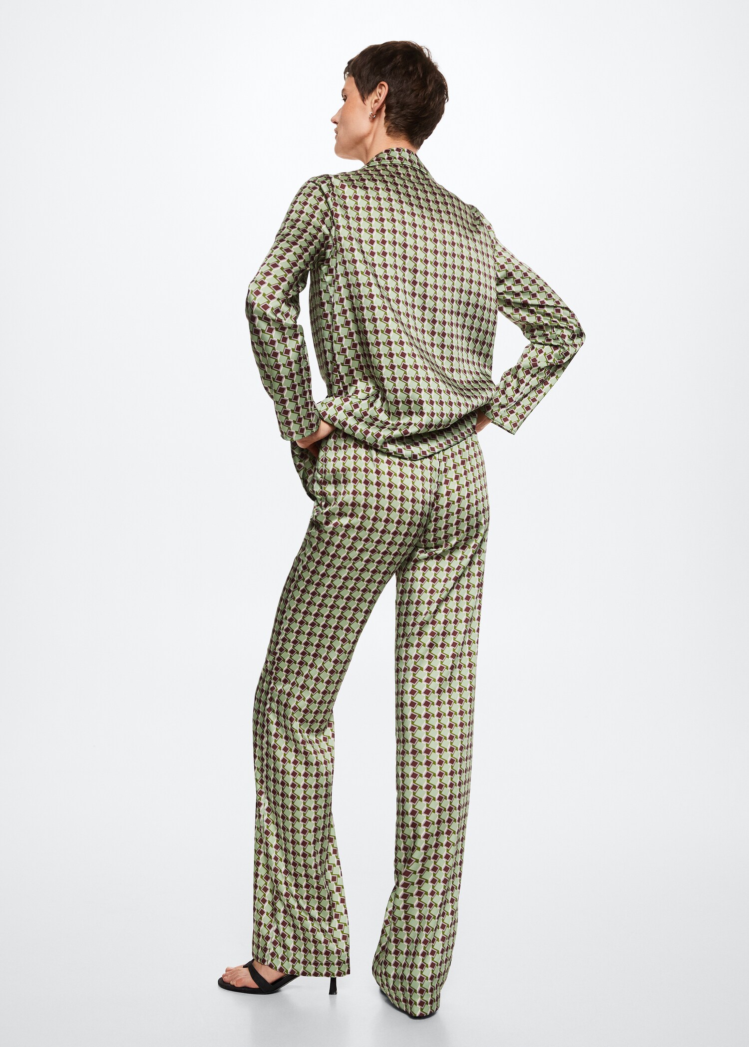 Satin printed trousers - Reverse of the article