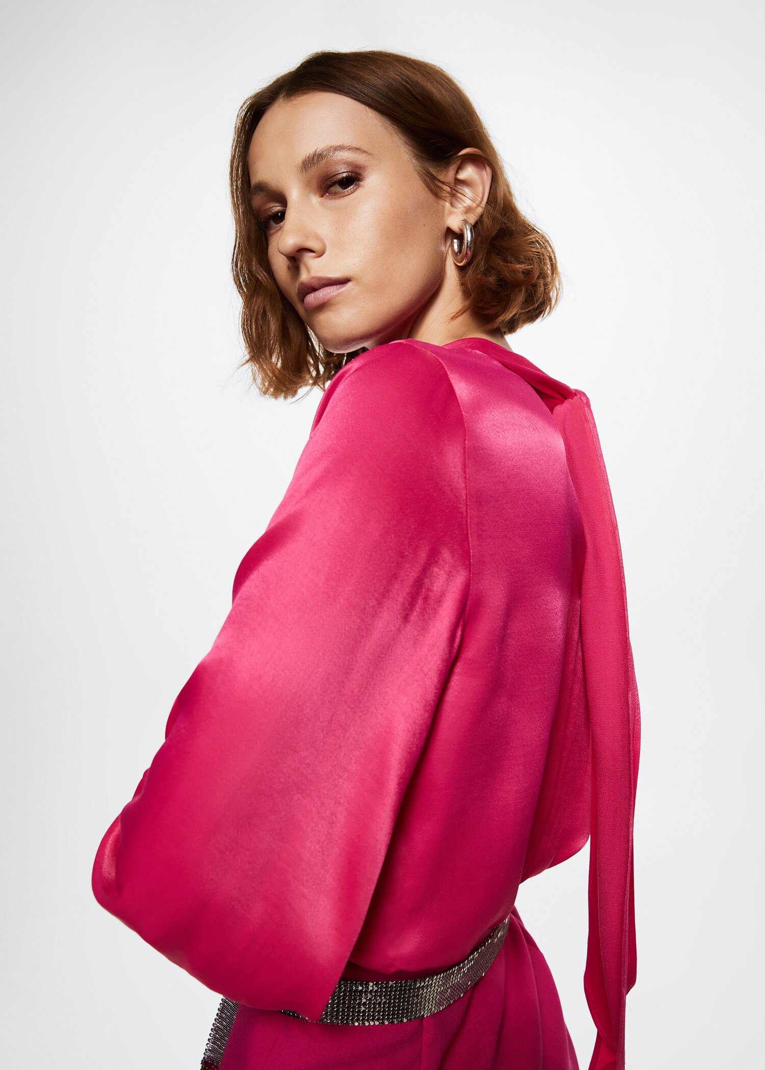 Satijnen blouse met strik - Detail van het artikel 2