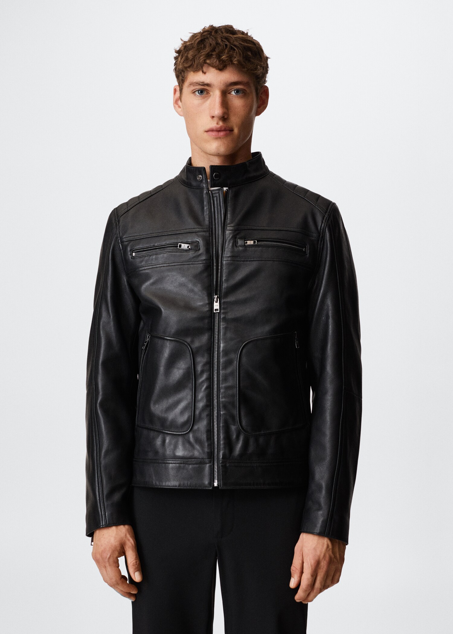 Leather biker jacket - Medium plane