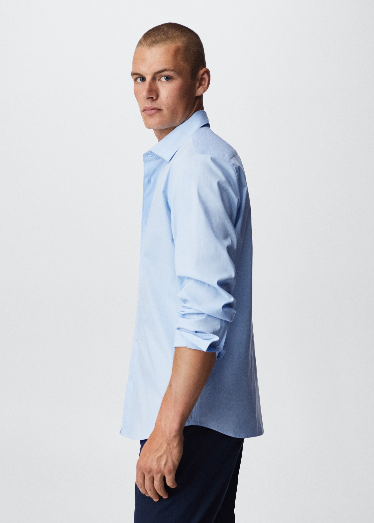 Slim fit stretch cotton shirt - Details of the article 2