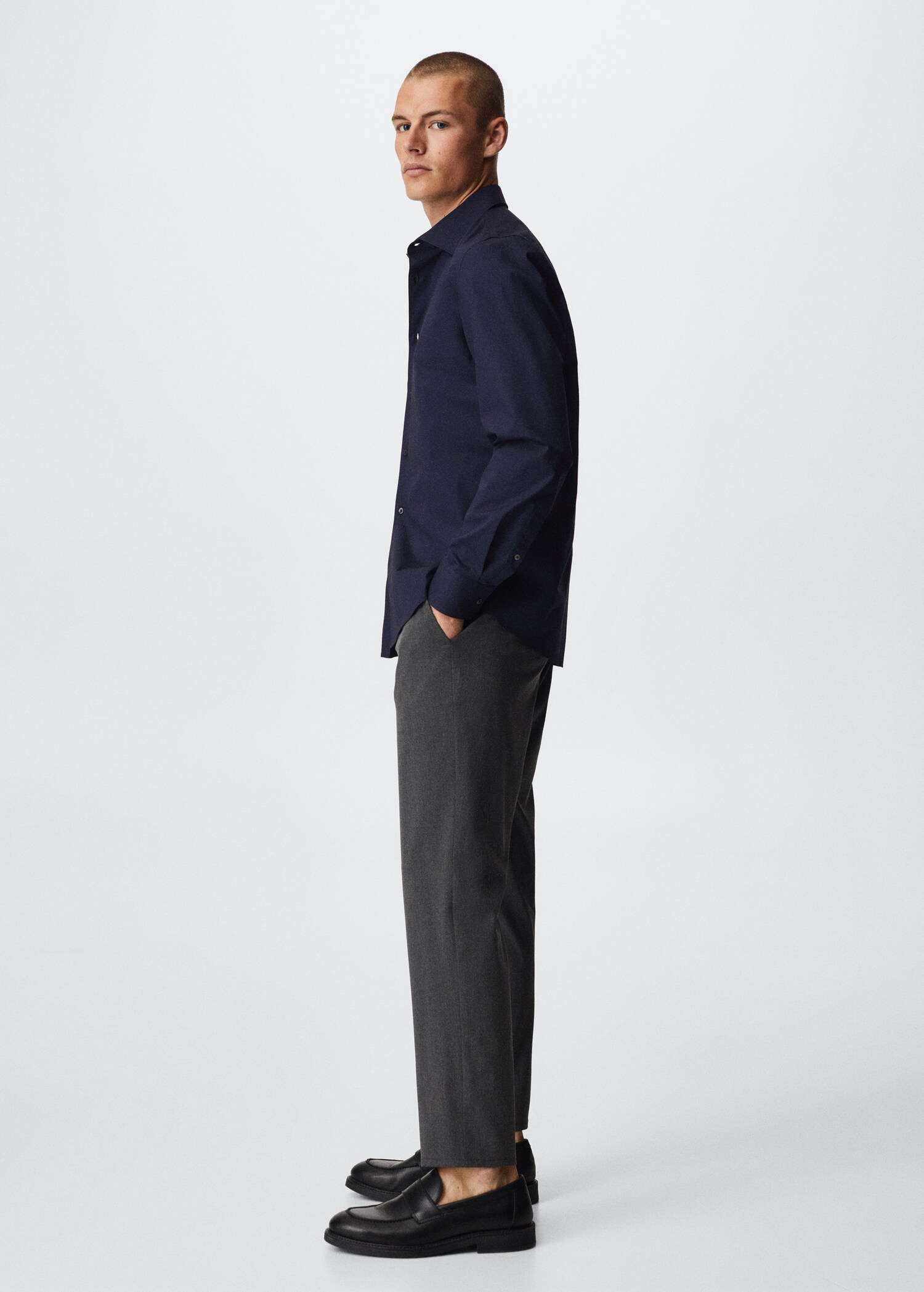 Slim fit stretch cotton shirt - Details of the article 2