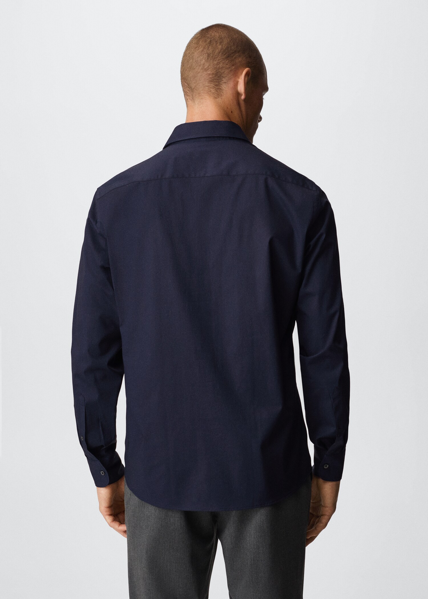 Slim fit stretch cotton shirt - Reverse of the article