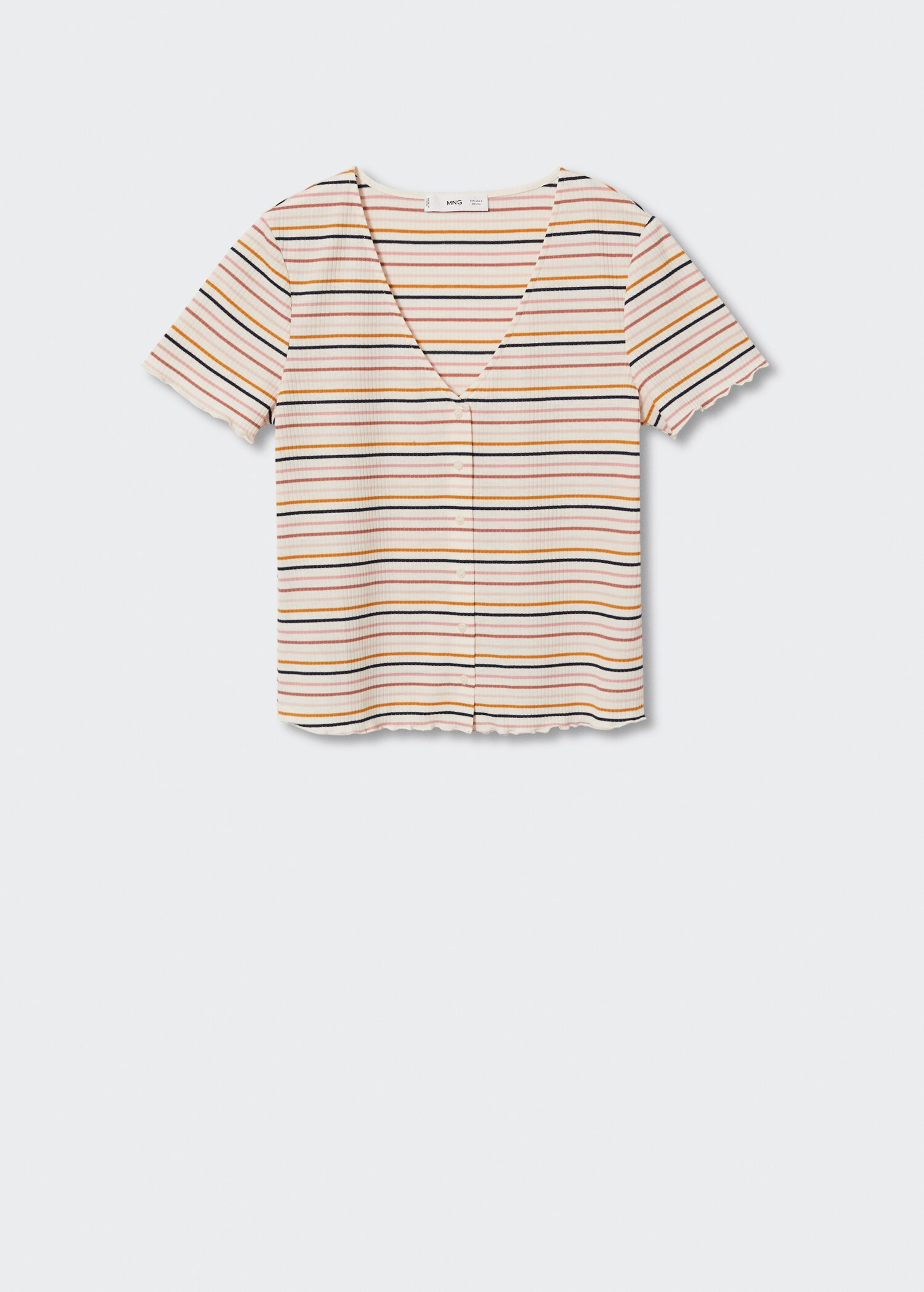 T-shirt côtelé boutons - Article sans modèle