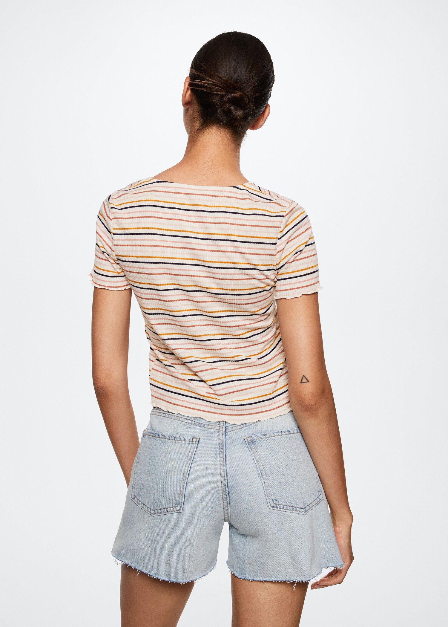 T-shirt côtelé boutons - Verso de l’article