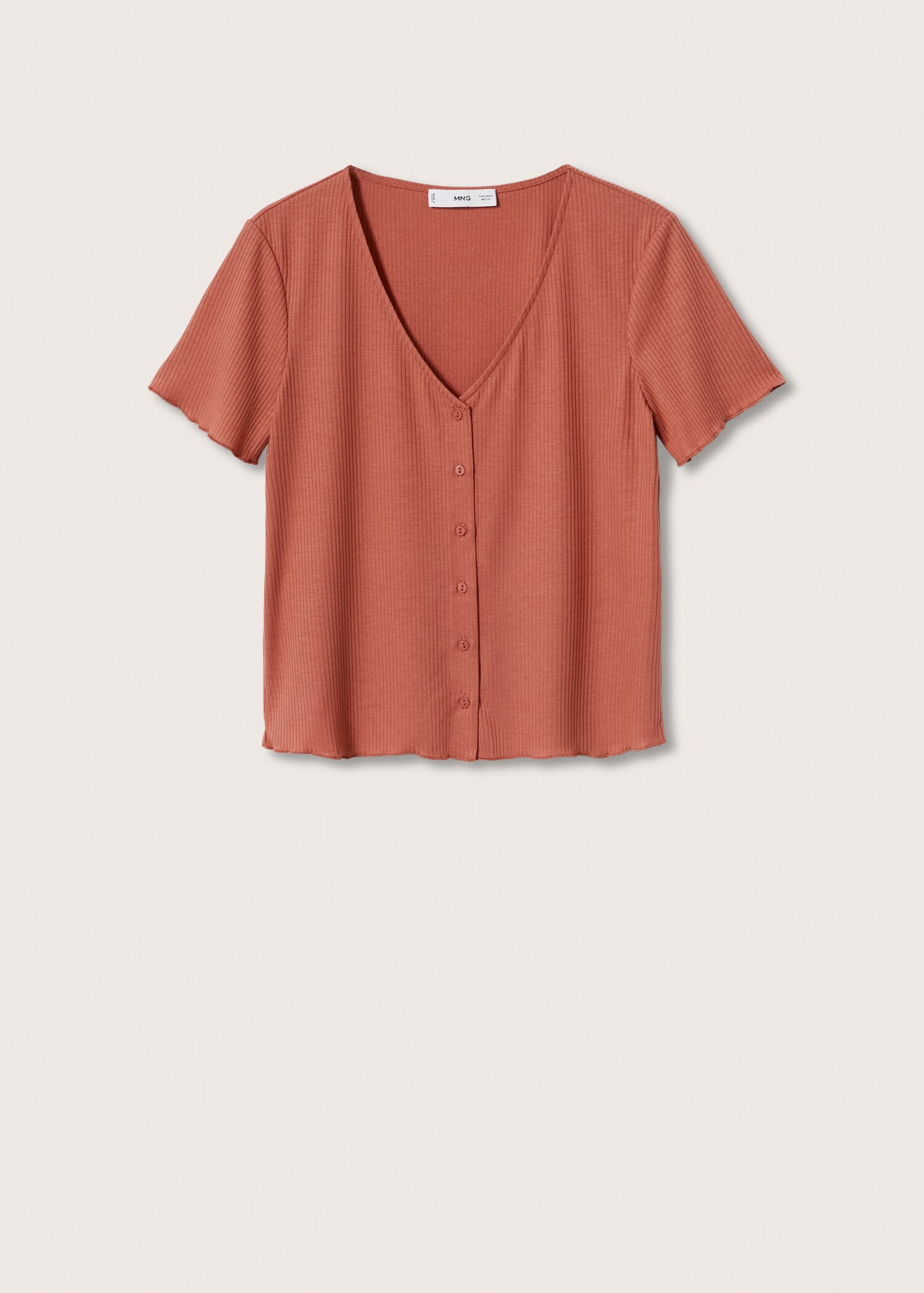 T-shirt côtelé boutons - Article sans modèle