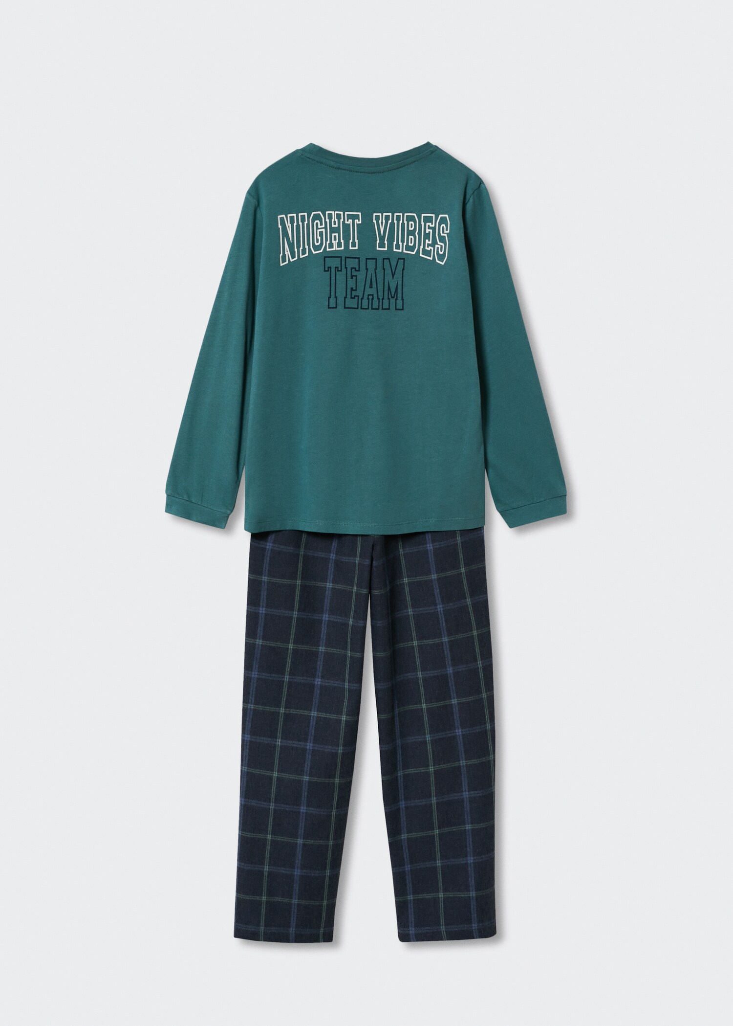 Pijama dos piezas largo cuadros - Reverso del artículo