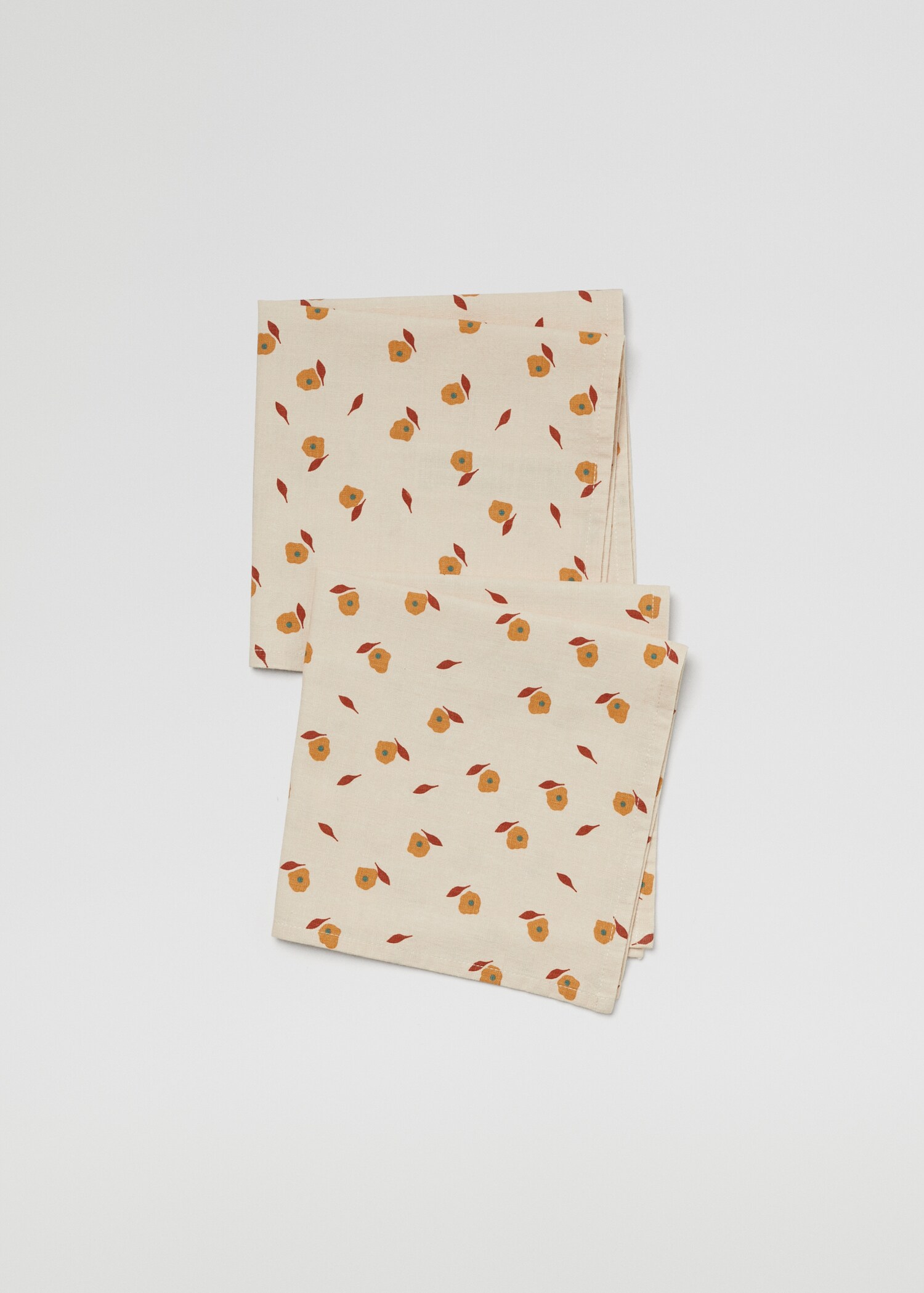 Pack de 2 servilletas algodón flores - Plano medio