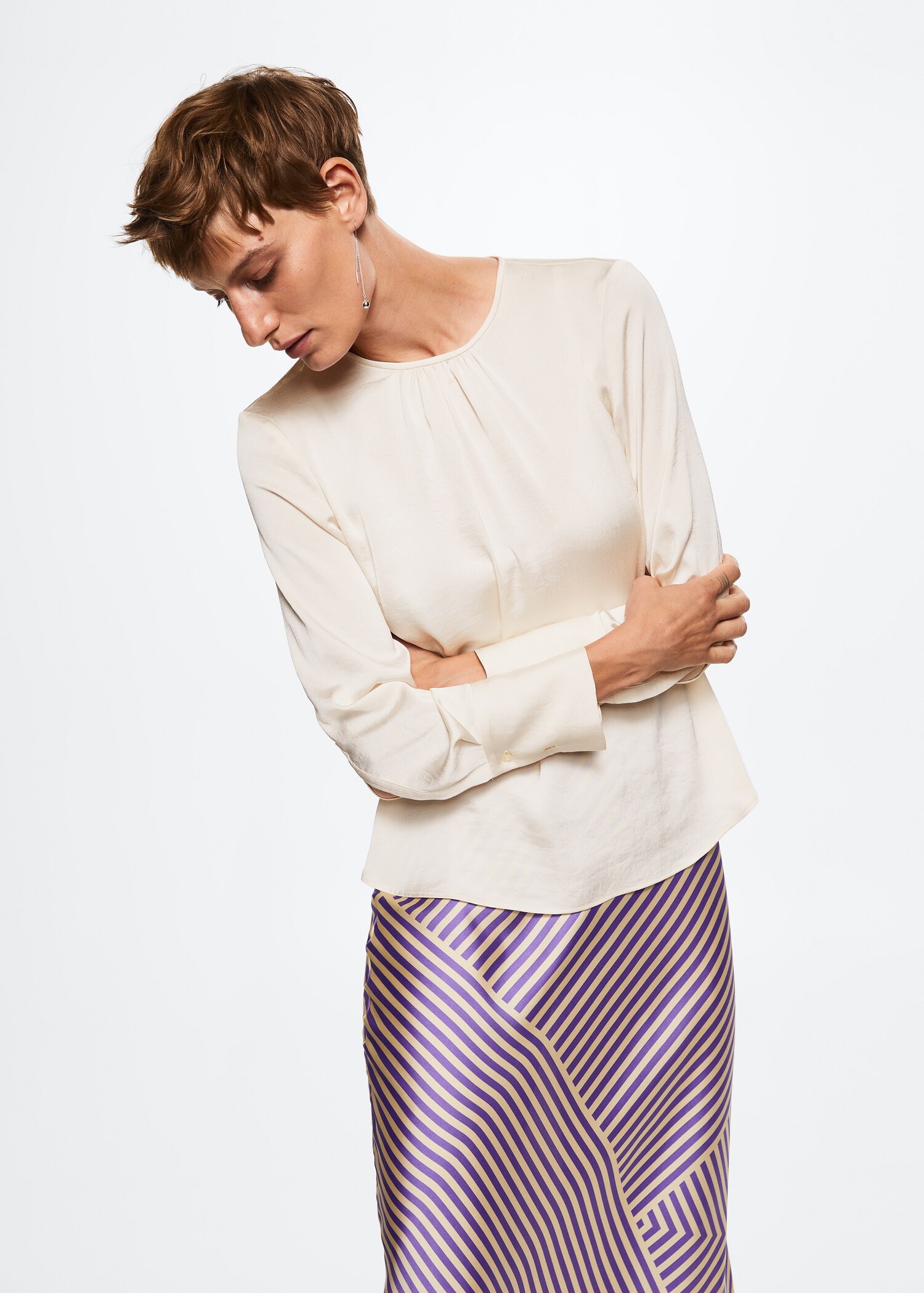 Ruched satin blouse - Medium plane