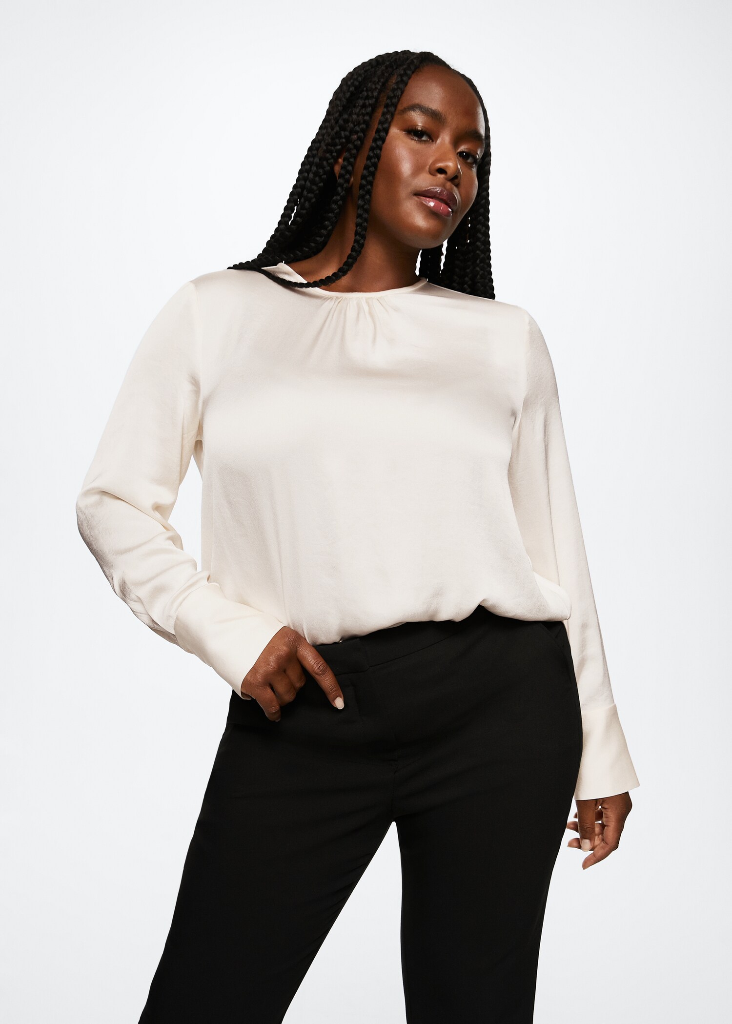 Ruched satin blouse - Details of the article 4