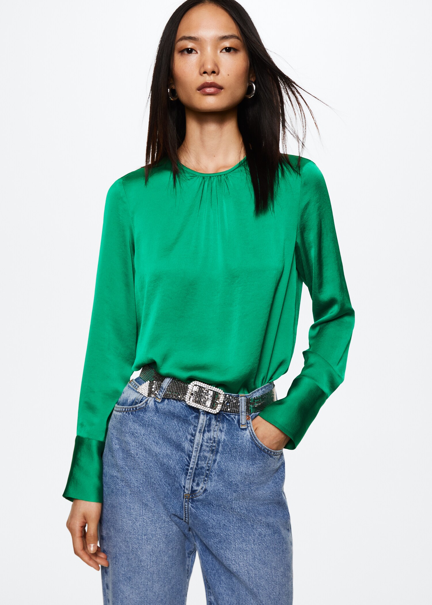 Ruched satin blouse - Medium plane
