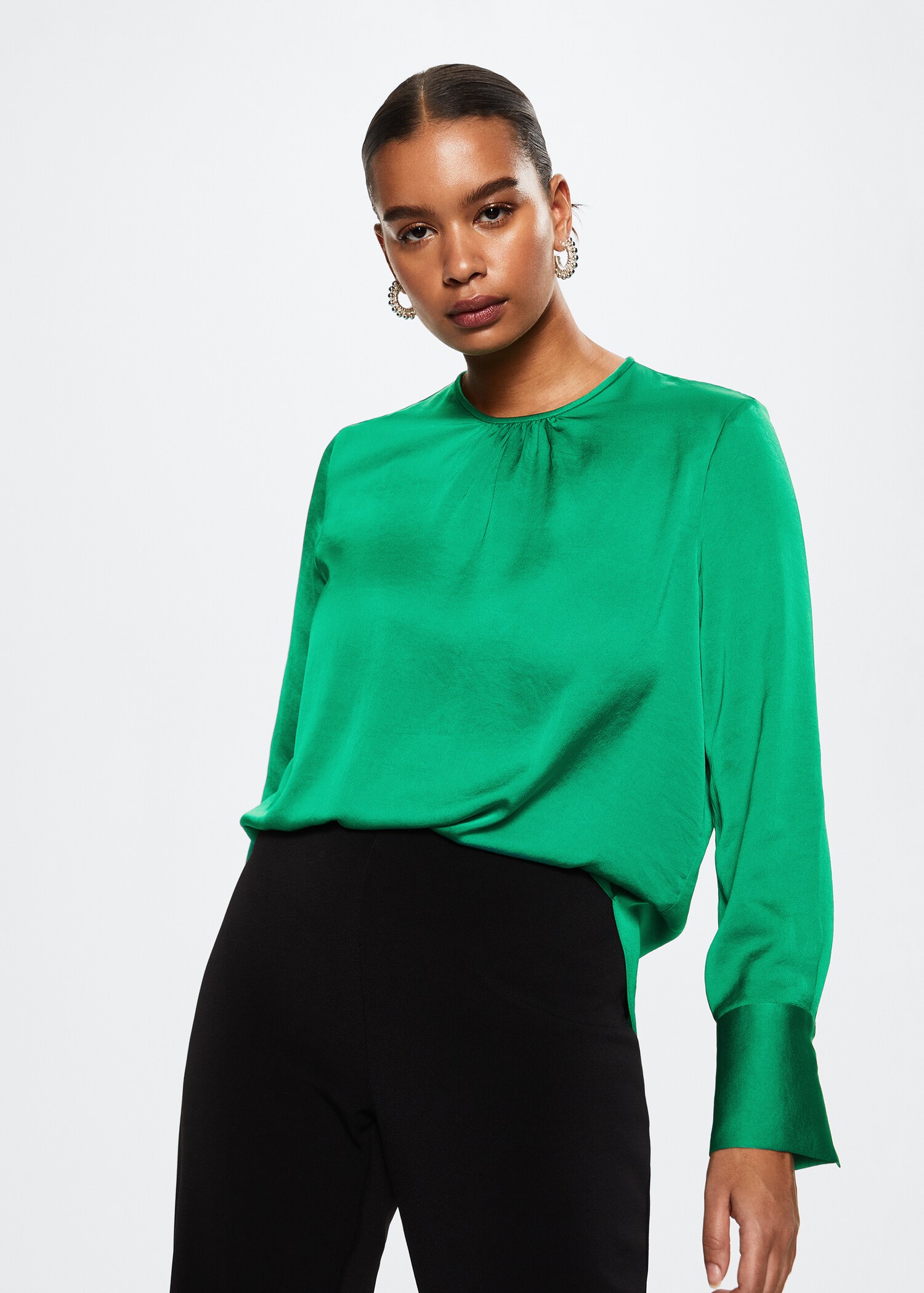 Ruched satin blouse - Details of the article 4