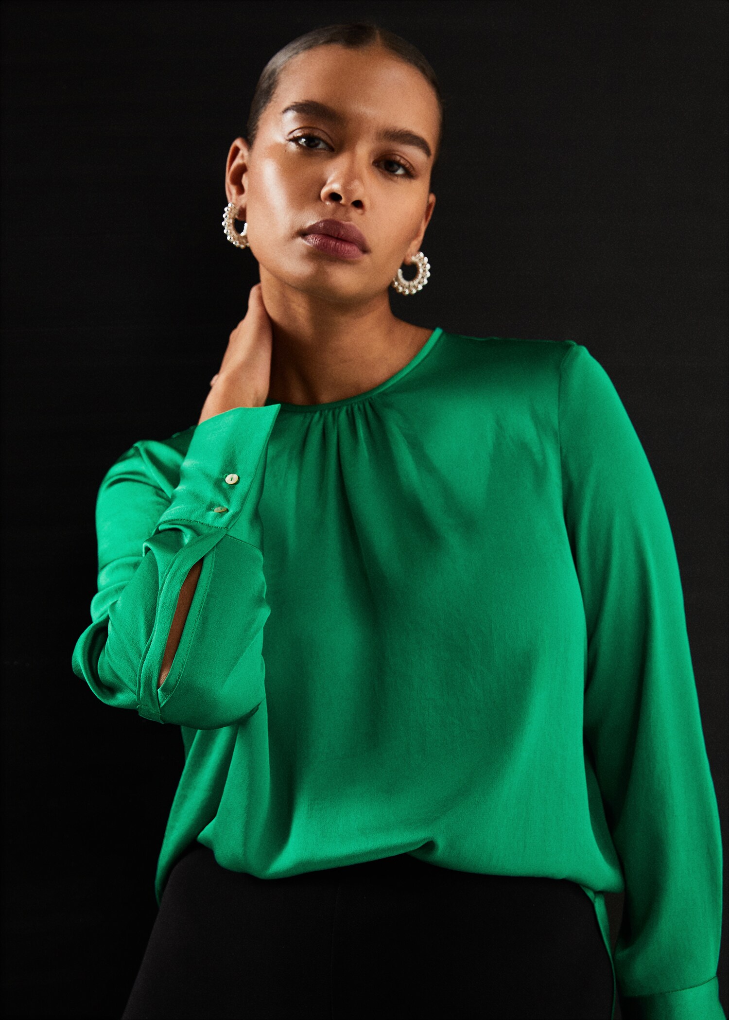 Ruched satin blouse - Details of the article 5