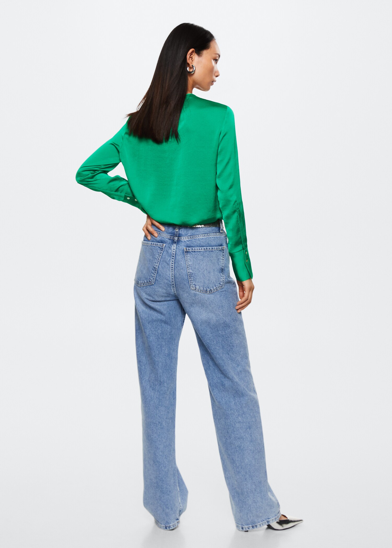 Ruched satin blouse - Reverse of the article