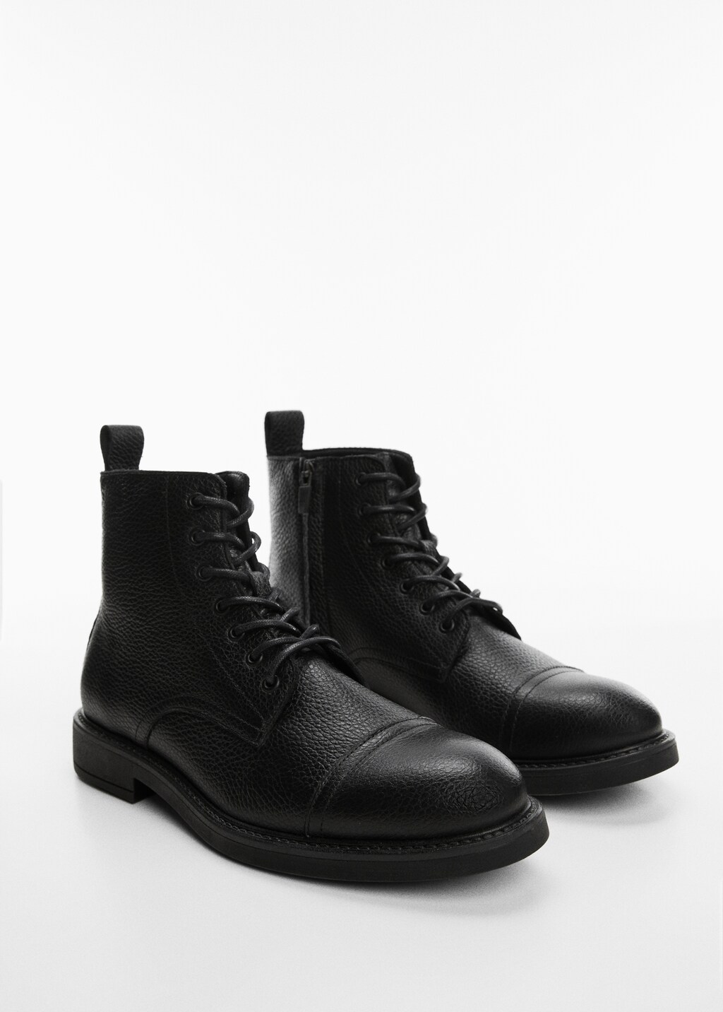 Lace up leather boots Men MANGO Georgia