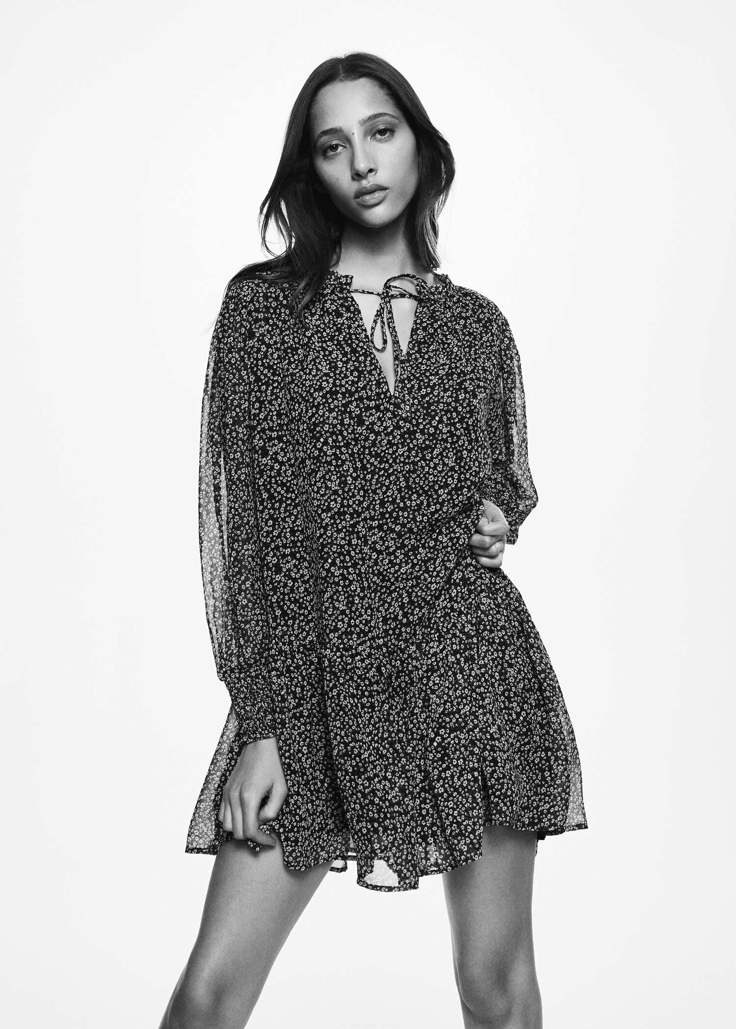 Floral ruffled dress - Medium plane