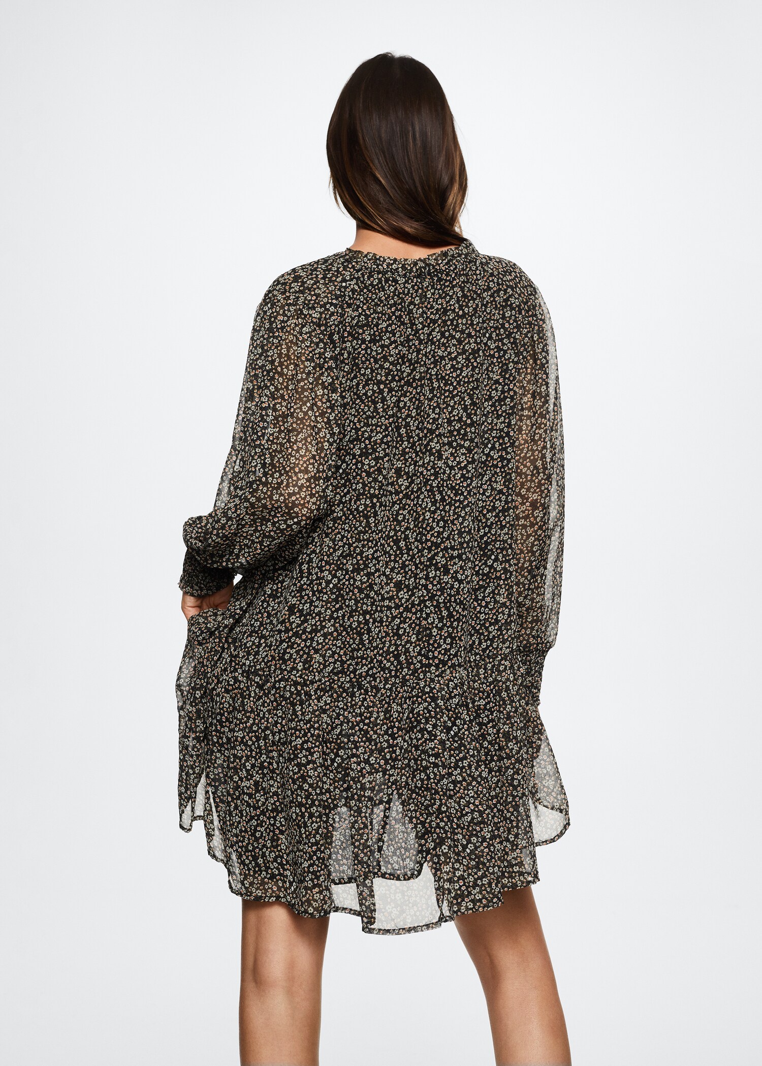 Floral ruffled dress - Reverse of the article