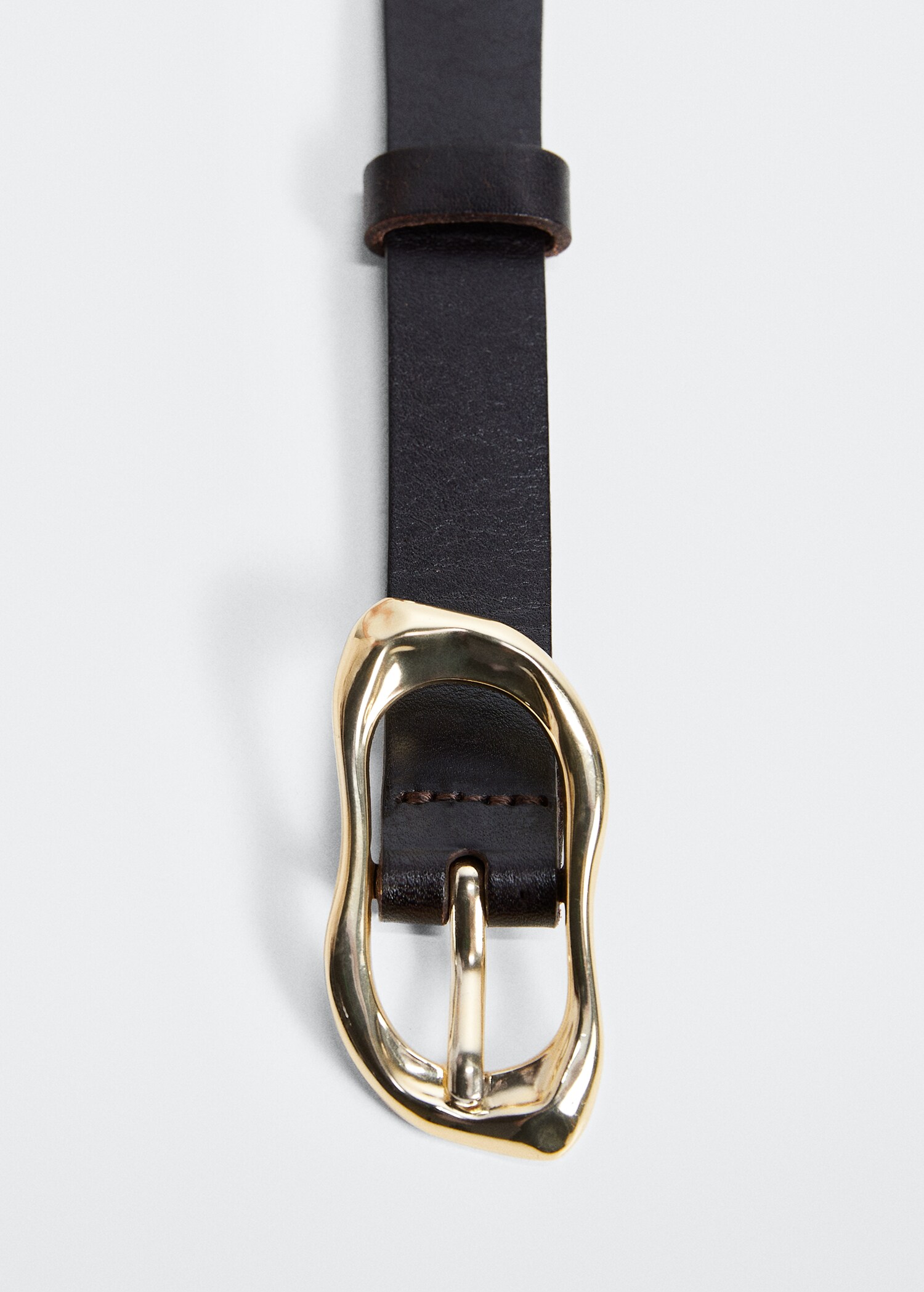 Maxi buckle leather belt - Medium plane