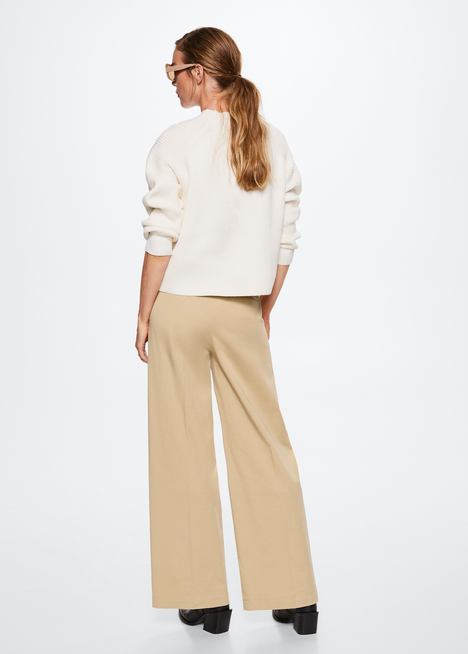 Pleat detail cotton trousers - Reverse of the article