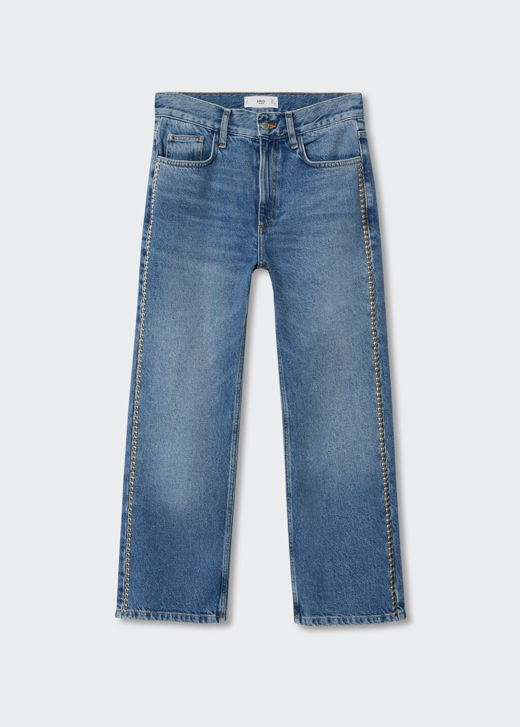 Straight-fit jeans with studs - Women | MANGO Georgia